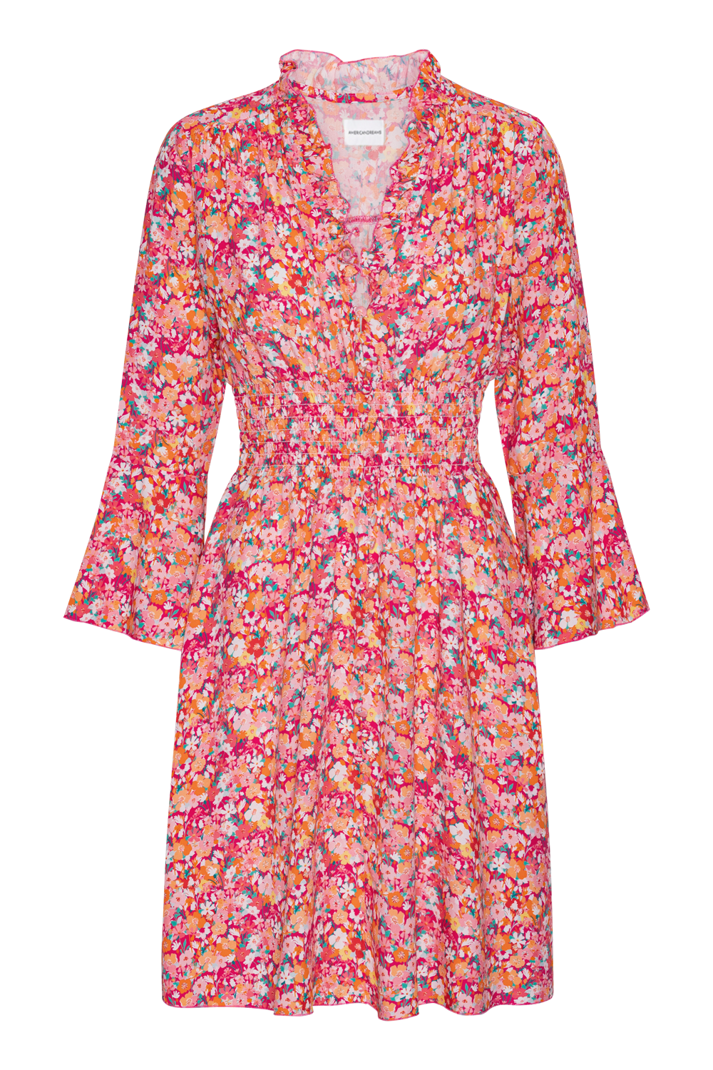 Sally Short Dress Red Flower