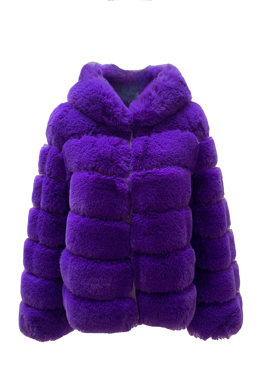 Vanessa Faux Fur Short Deep Purple - Sample