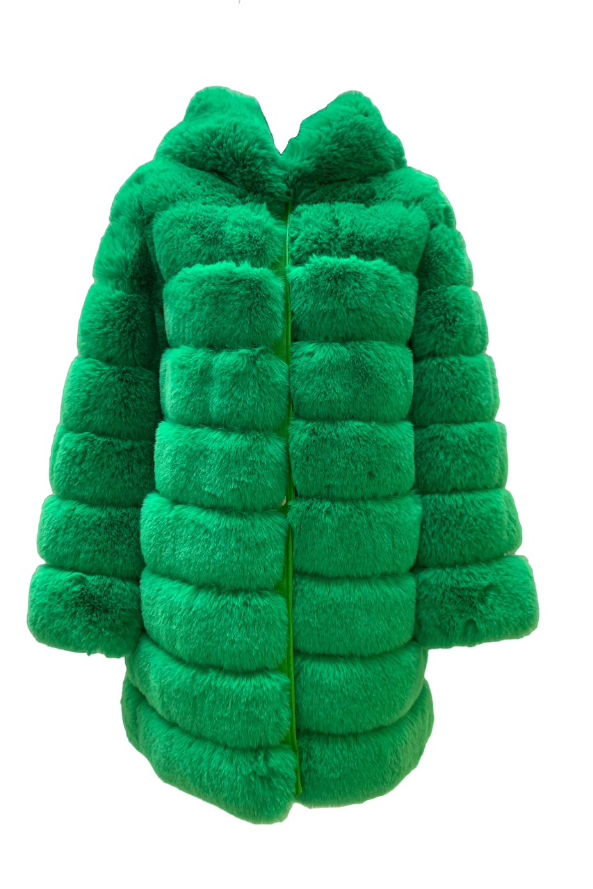 Vanessa Faux Fur Long Emerald Green - Sample