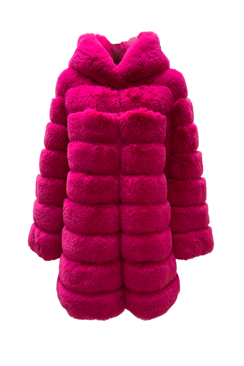 Vanessa Faux Fur Long Neon Pink - Sample