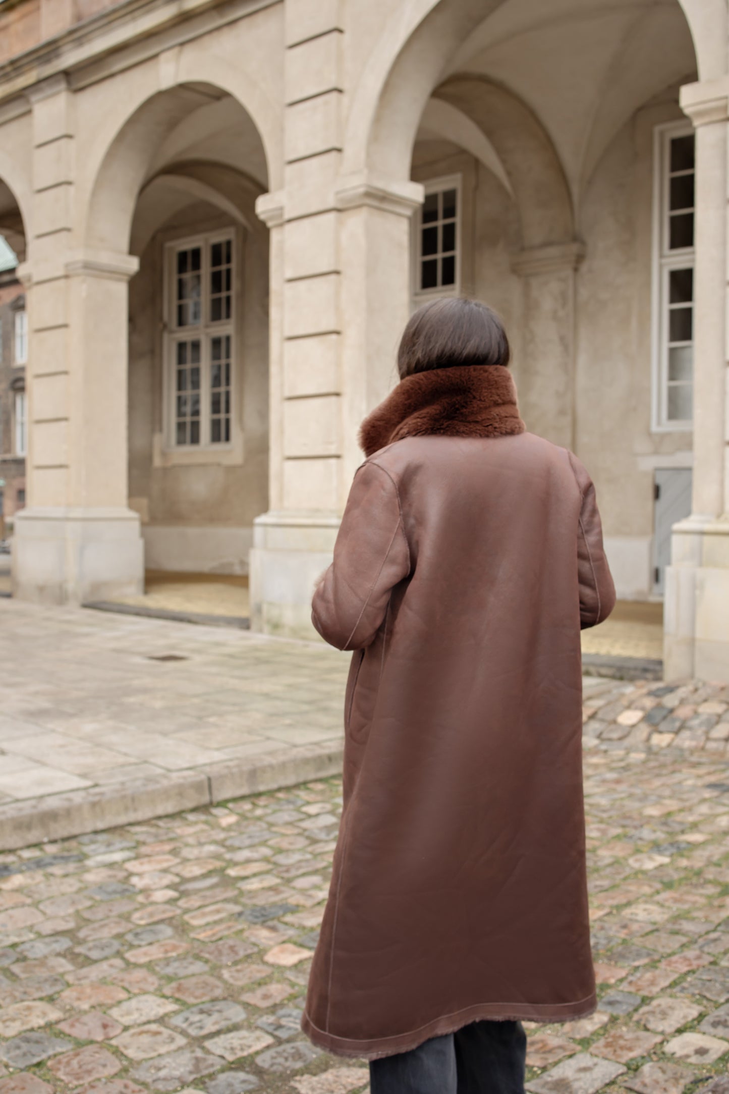 Leona Wool Coat Long Chocolate Brown