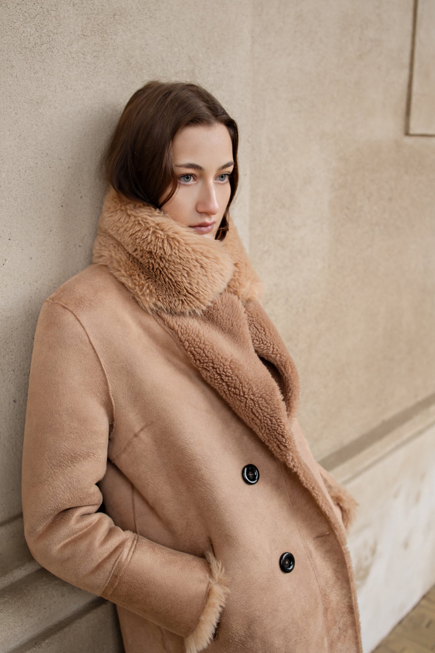 Leona Wool Coat Long Light Brown