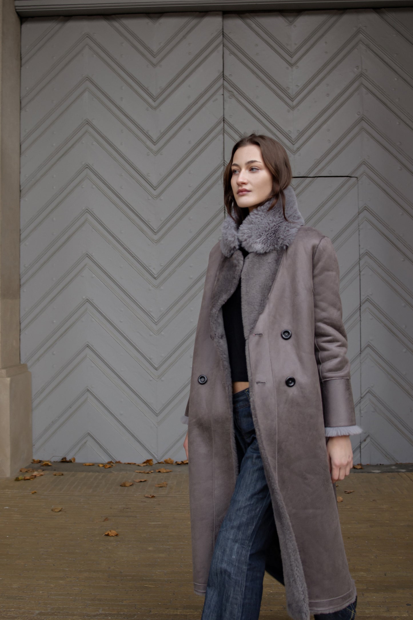 Leona Wool Coat Long Light Grey