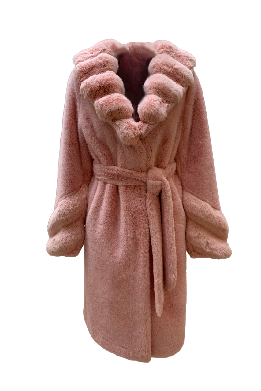 Lusy Faux Fur Long Light Pink