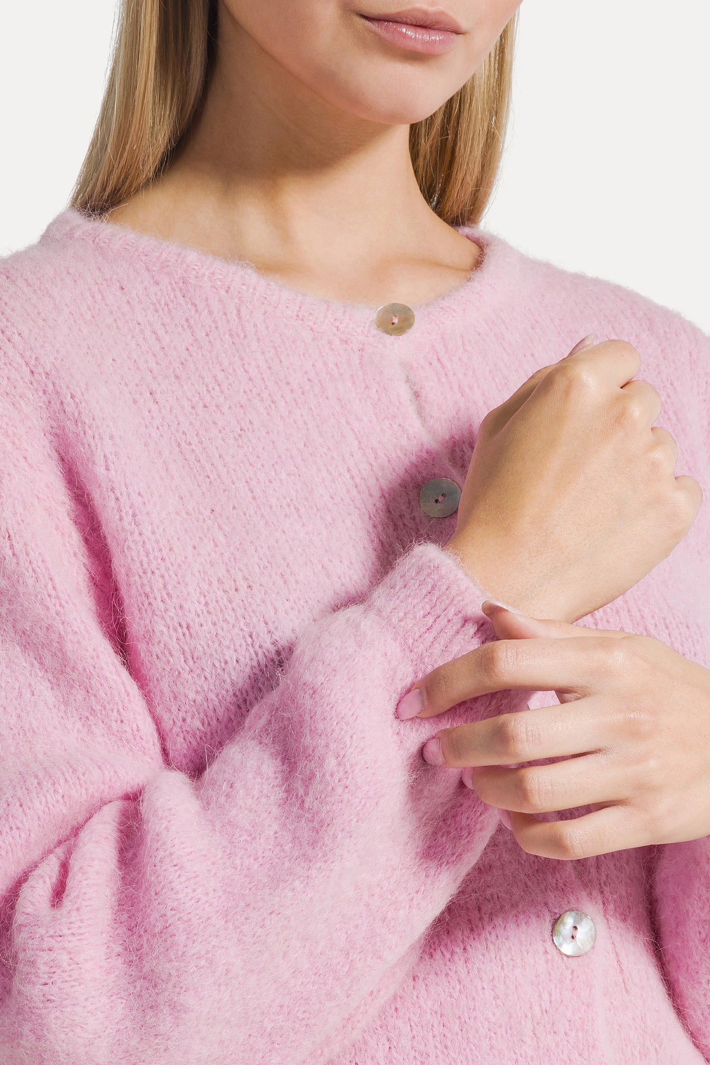 Susan Alpaca Cardigan Soft Berry