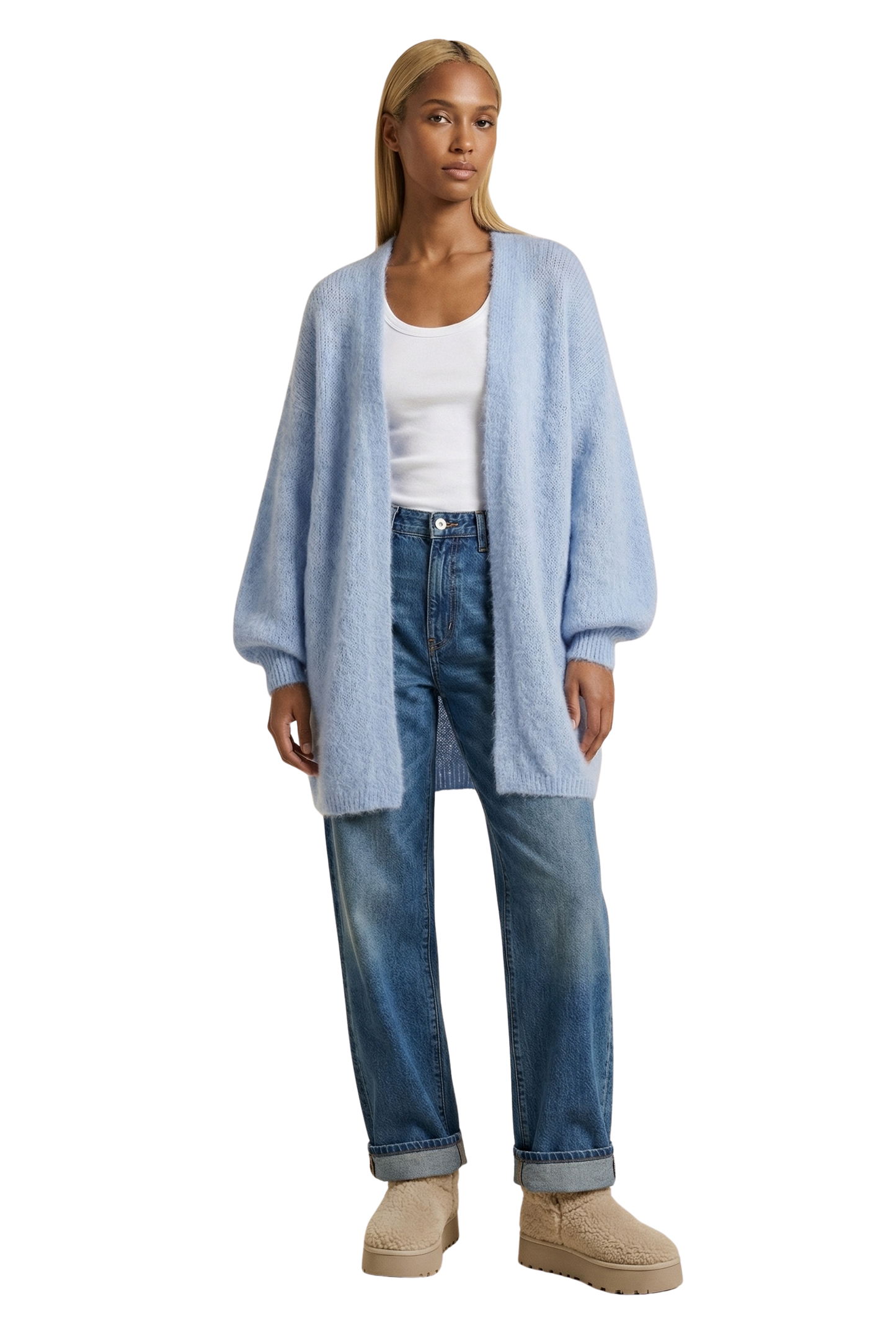 Lee Midi Cardigan Light Blue