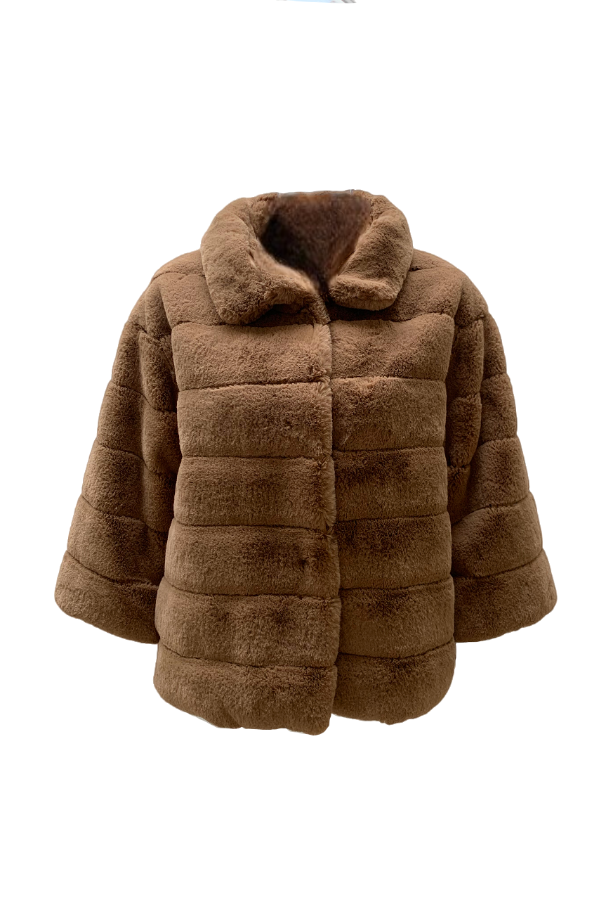 Mia Faux Fur Short Dark Brown - Sample