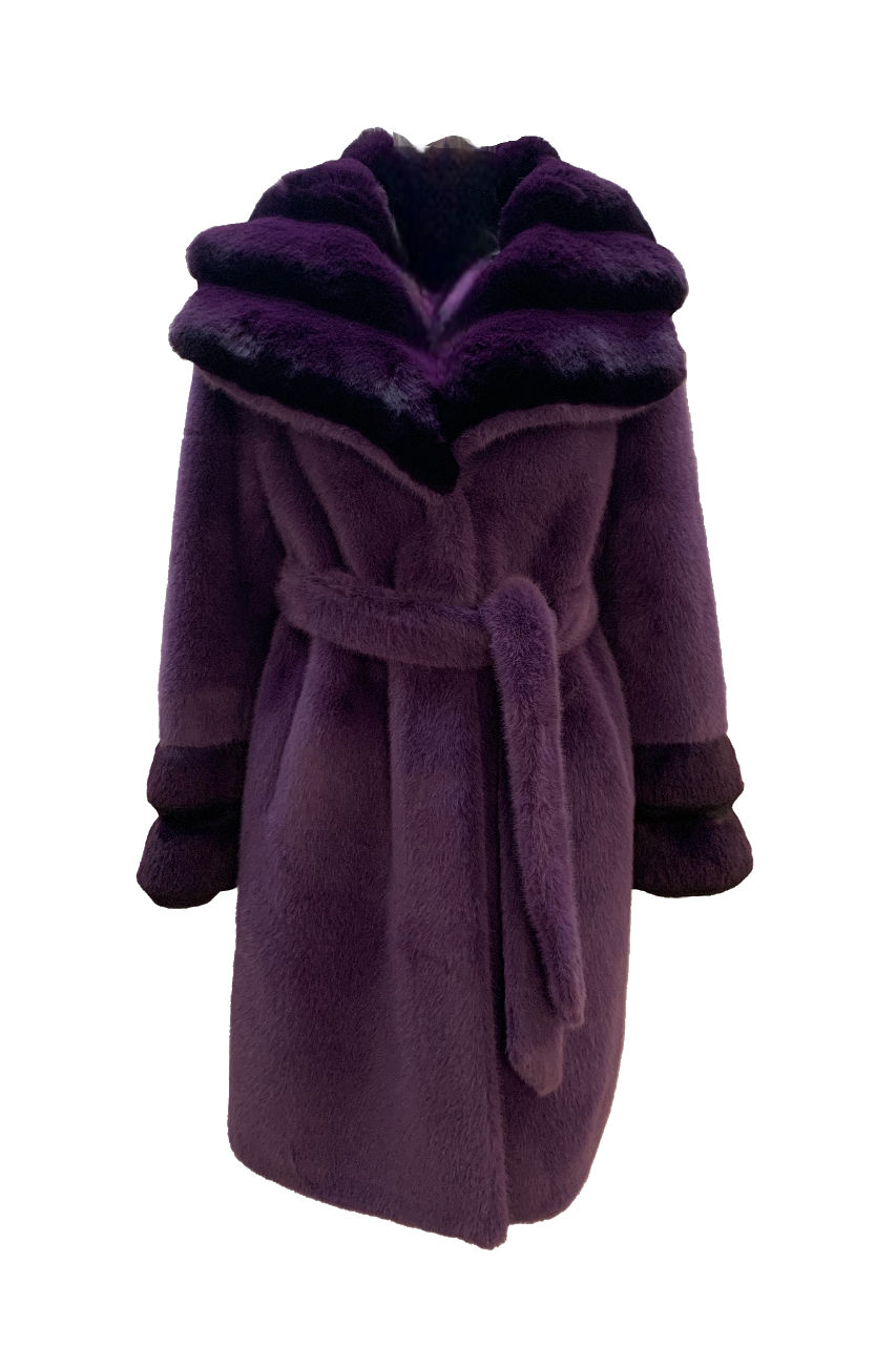 Vivian Faux Fur Deep Purple - Sample