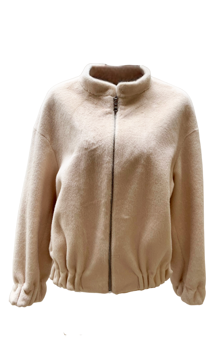 Ashley Coat Short Cream White - Sample