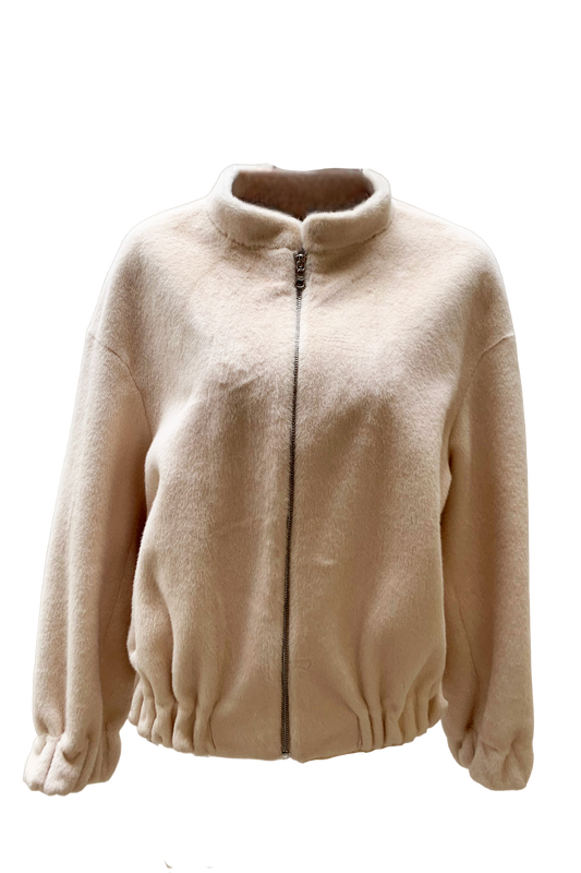 Ashley Coat Short Cream White - Sample