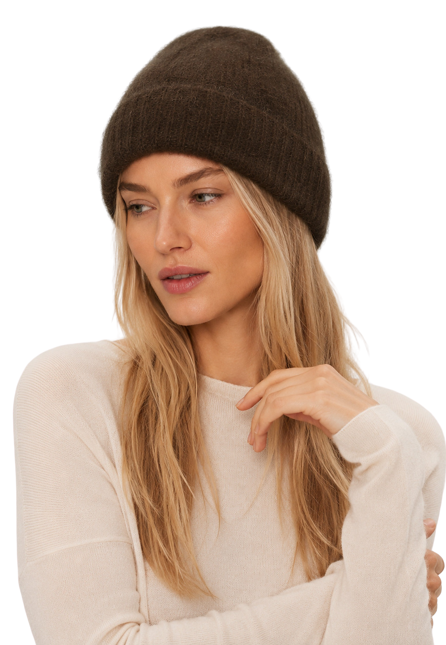 Mila Mohair Beanie Dark Brown image