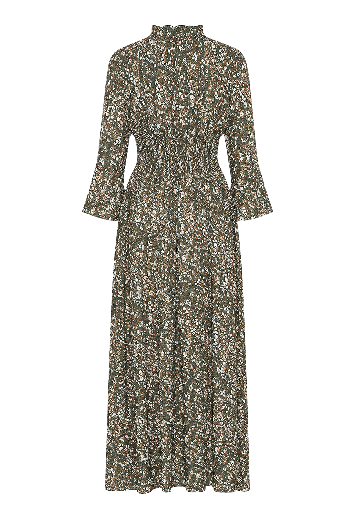 Sally Long Dress Army Green Flower image