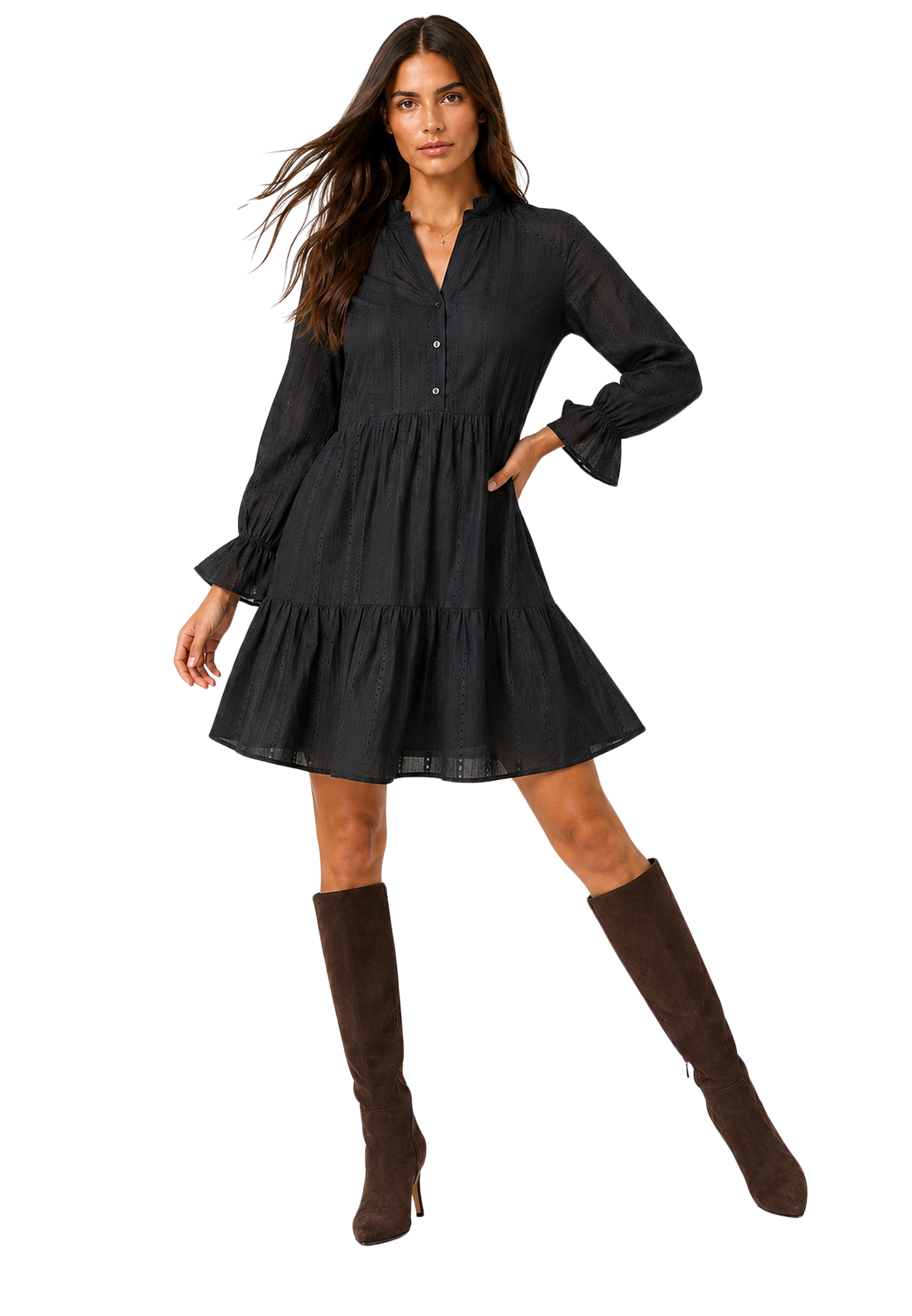Martina Cotton Dress Black image