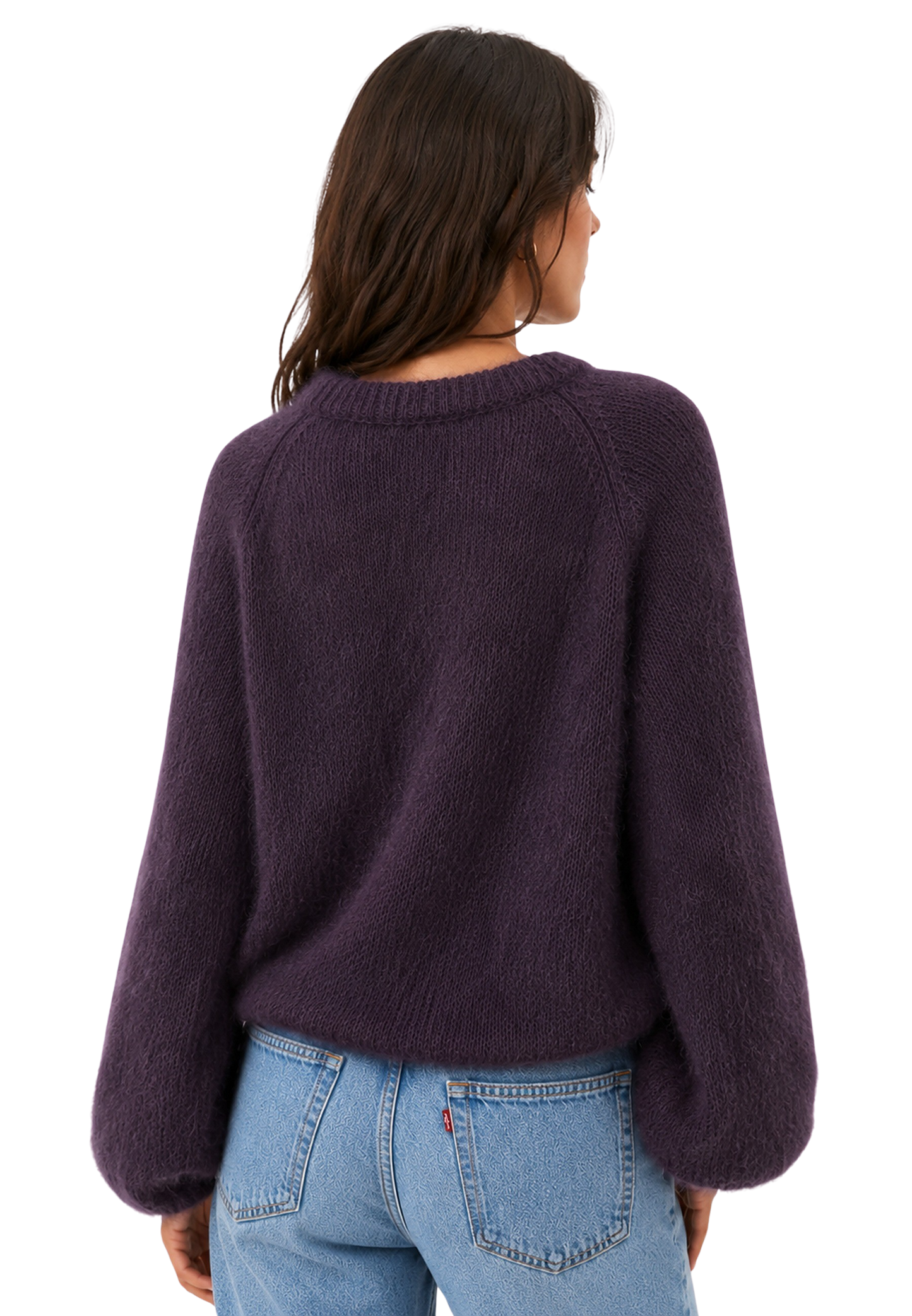 Rosie Mohair Knit Pullover Aubergine image