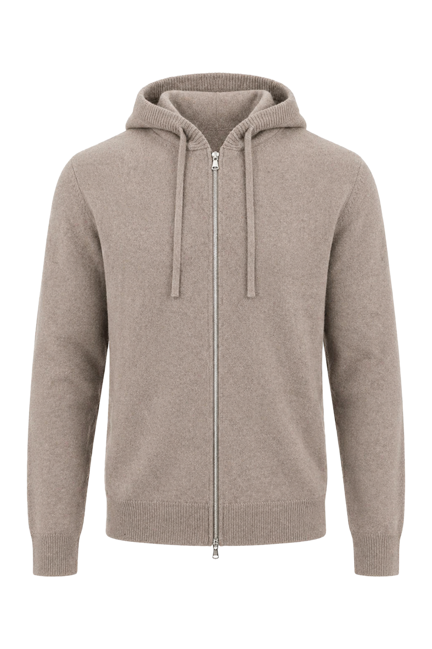 Amer Hooded Merino Wool Cardigan Taupe