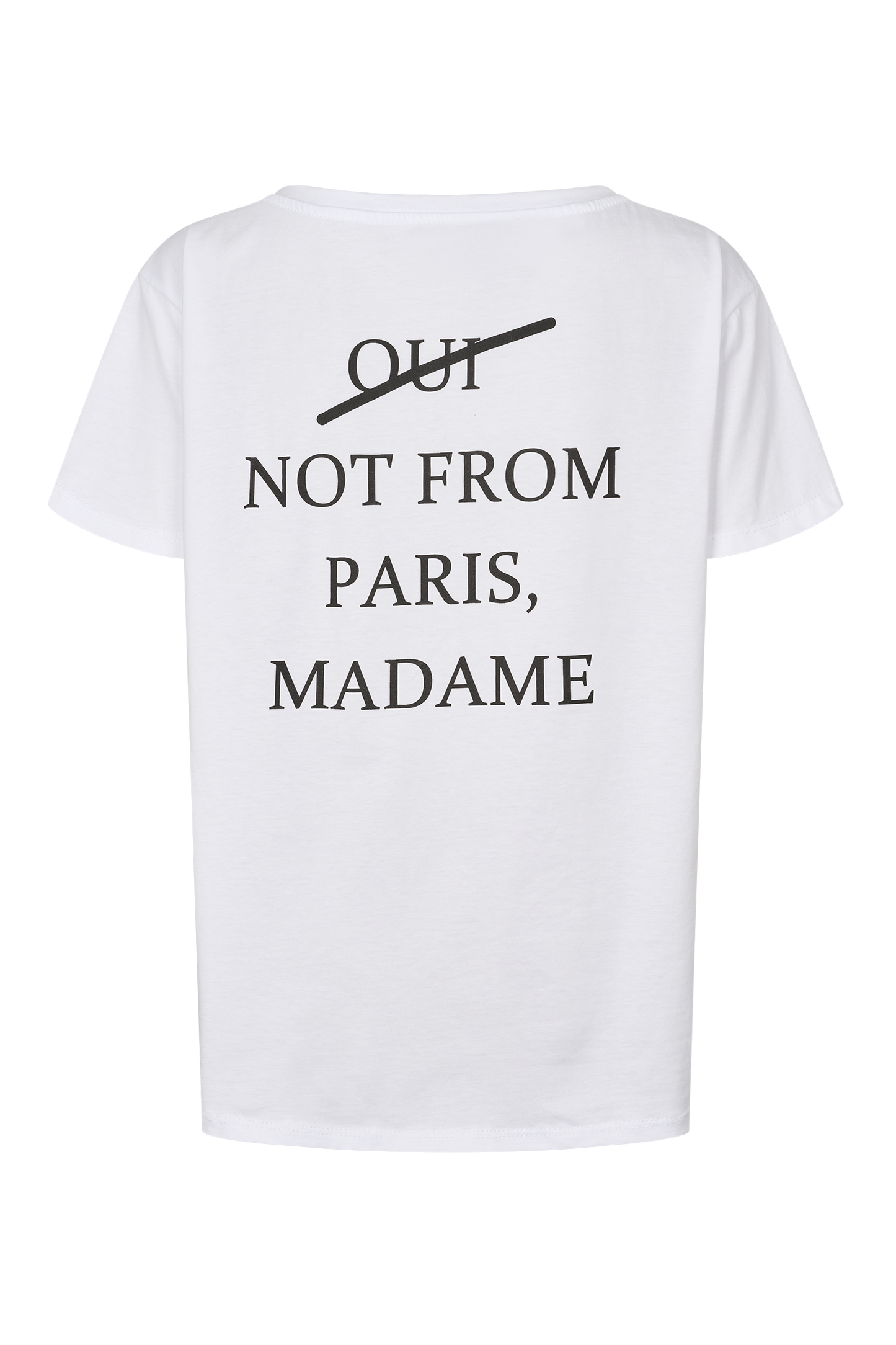 T-shirt White Not From Paris, Madame Black Letters