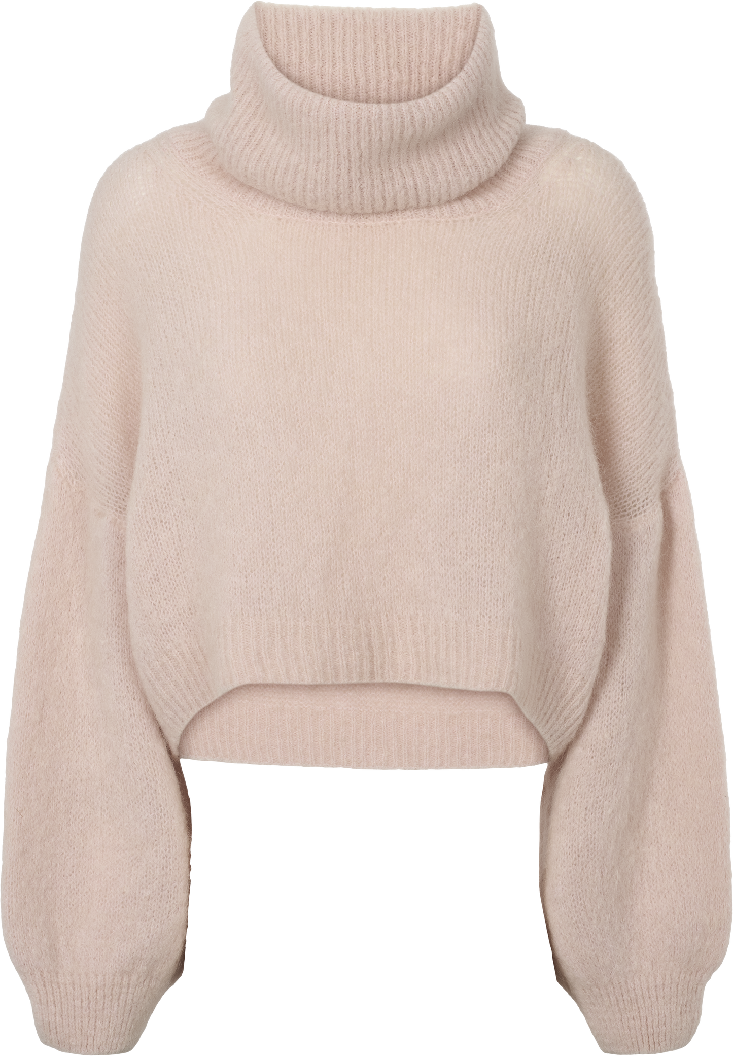 Andrea Rollneck Cropped Alpaca Pullover Light Taupe