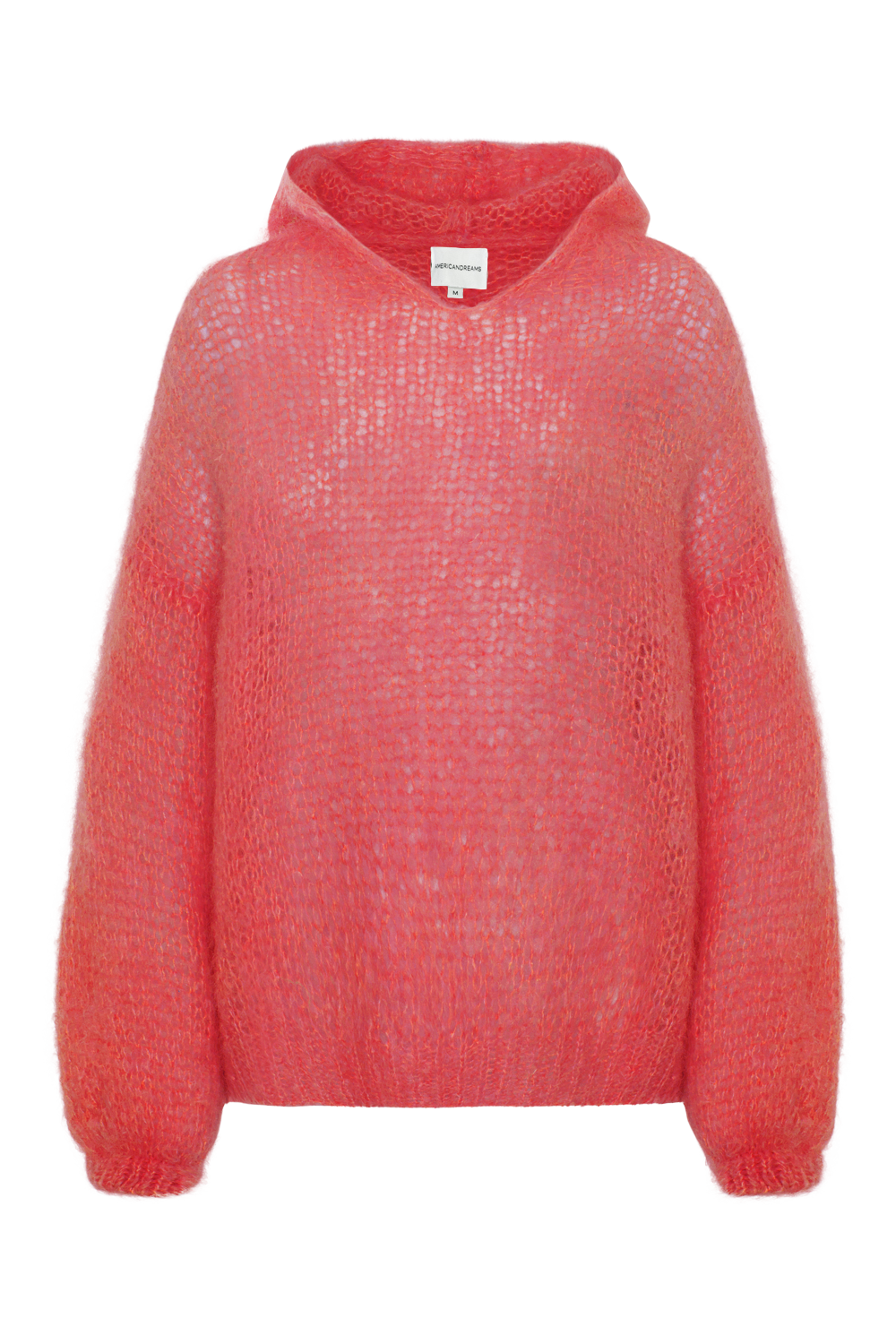 Antonella Mohair Hoodie Coral Red