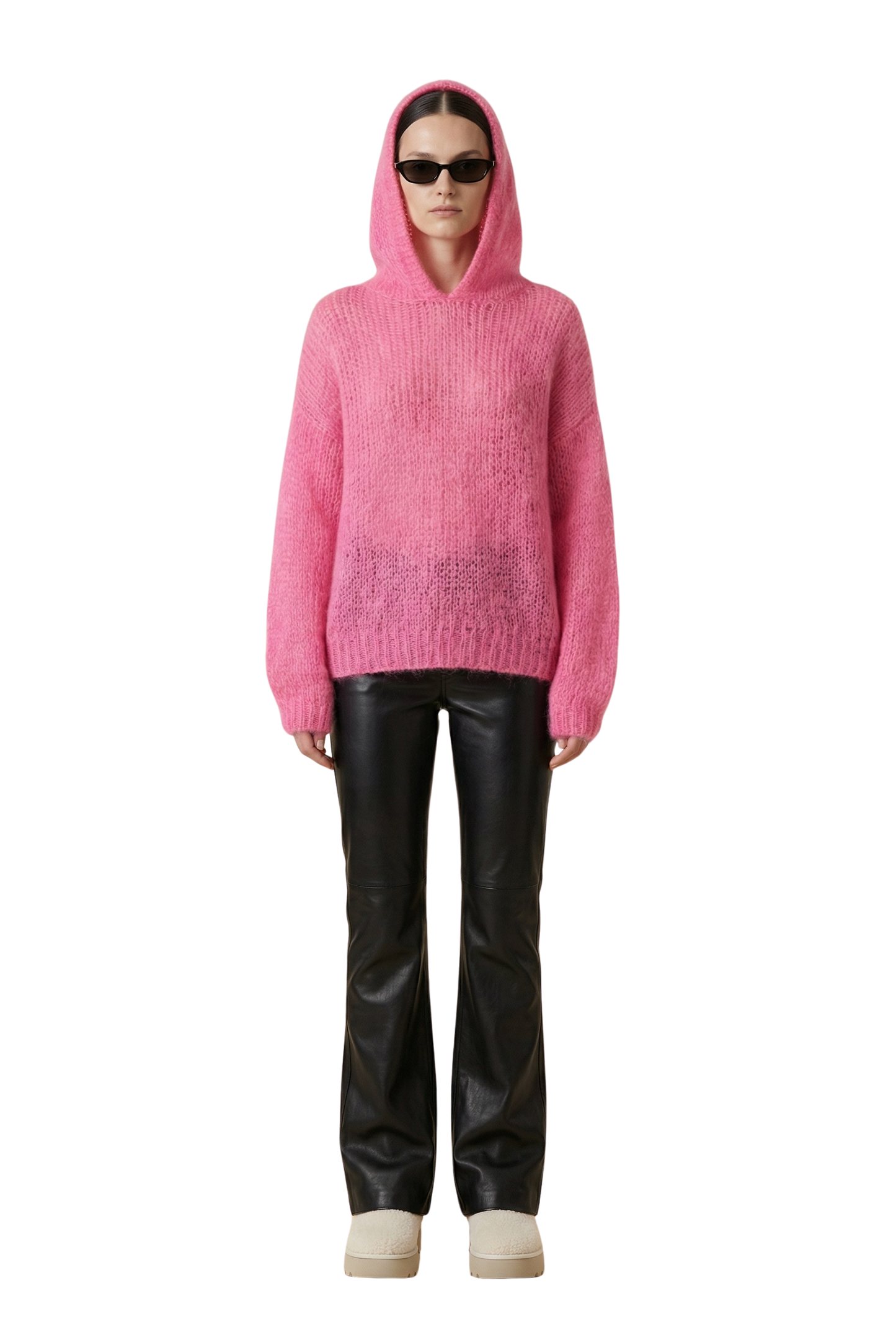 Antonella Mohair Hoodie Pink