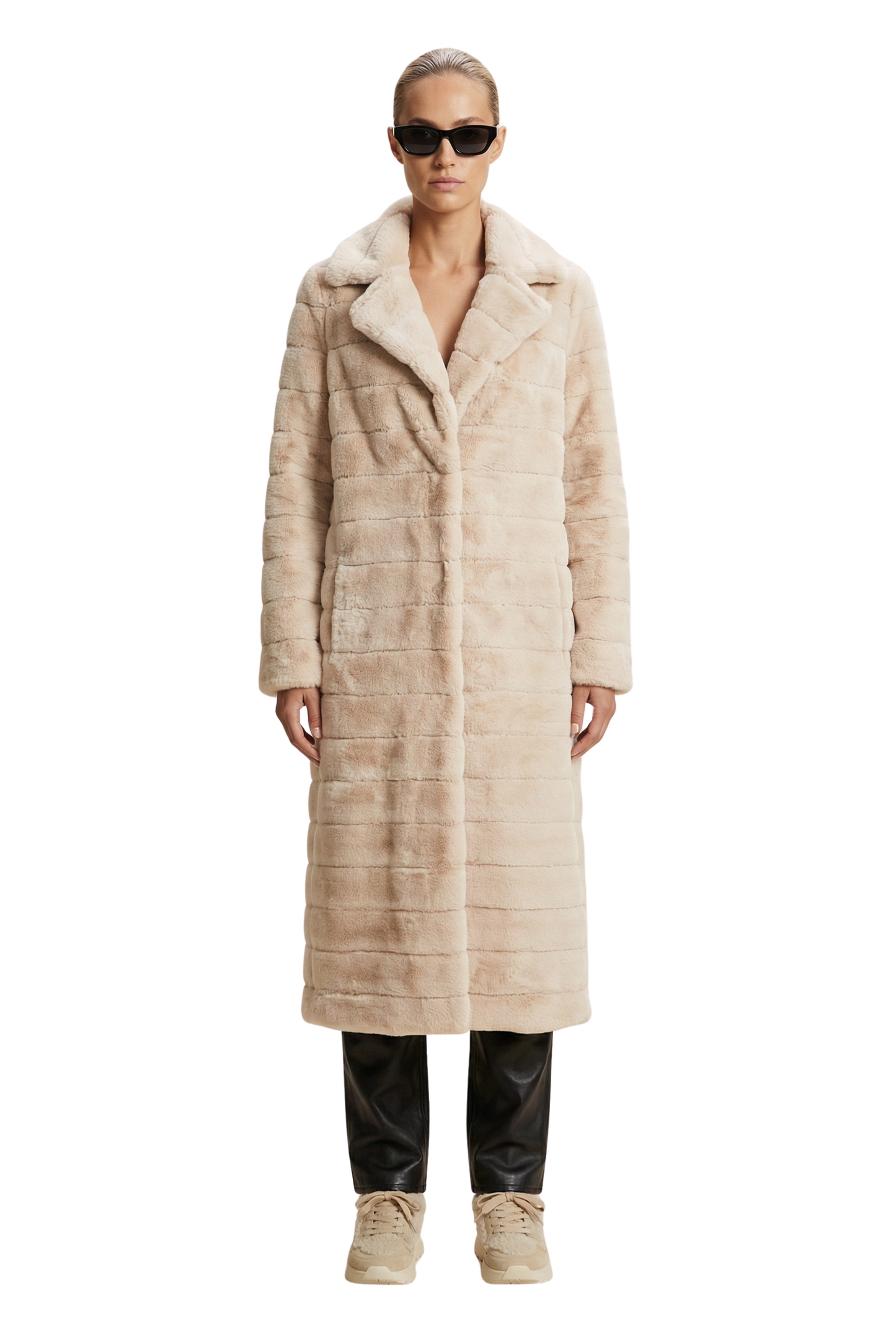 Bailey Faux Fur Coat Long Almond