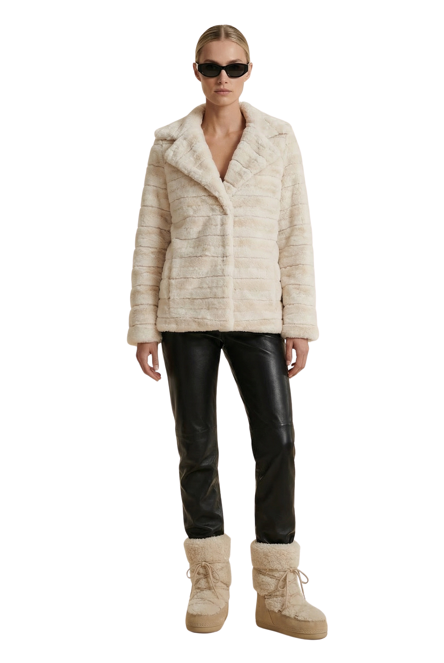 Bailey Faux Fur Coat Short Beige