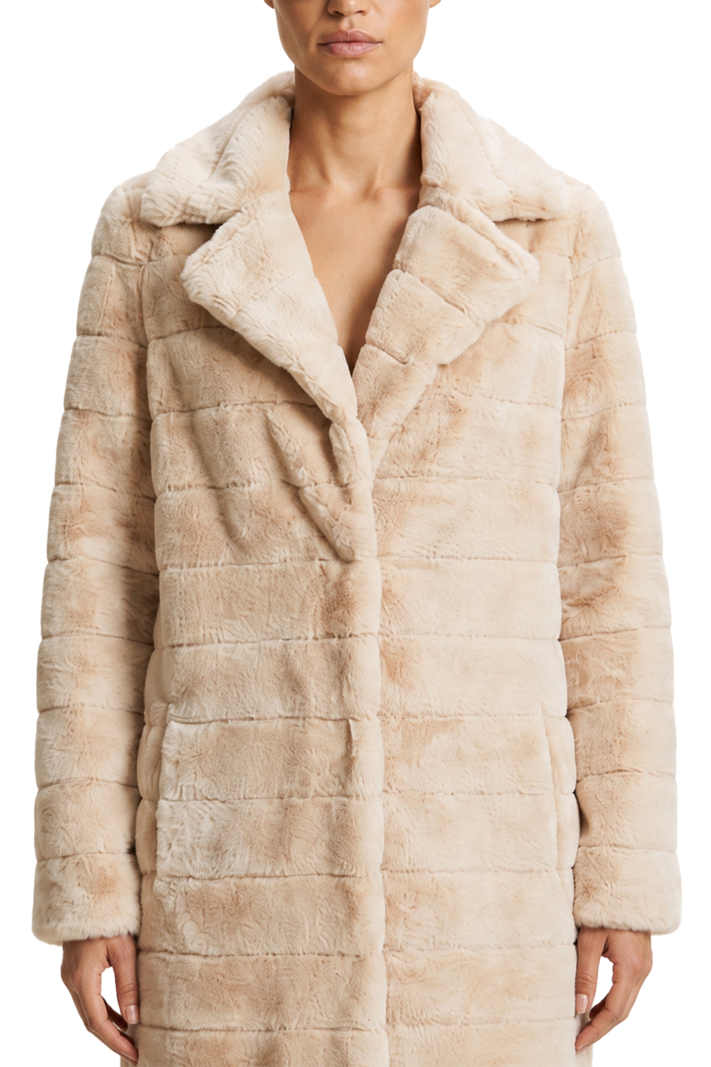 Bailey Faux Fur Coat Long Almond