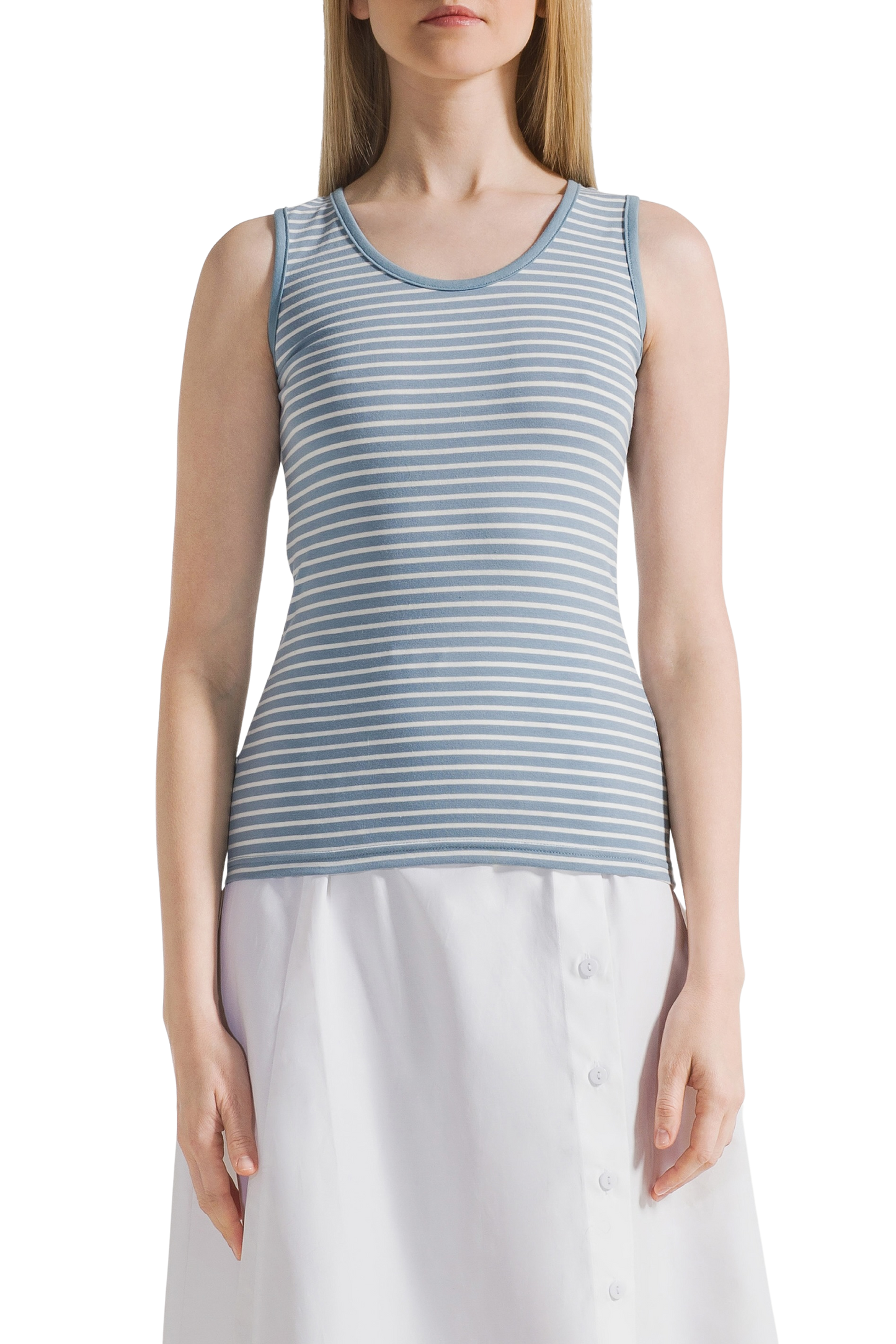 Boline Striped Tank Top White / Light Blue