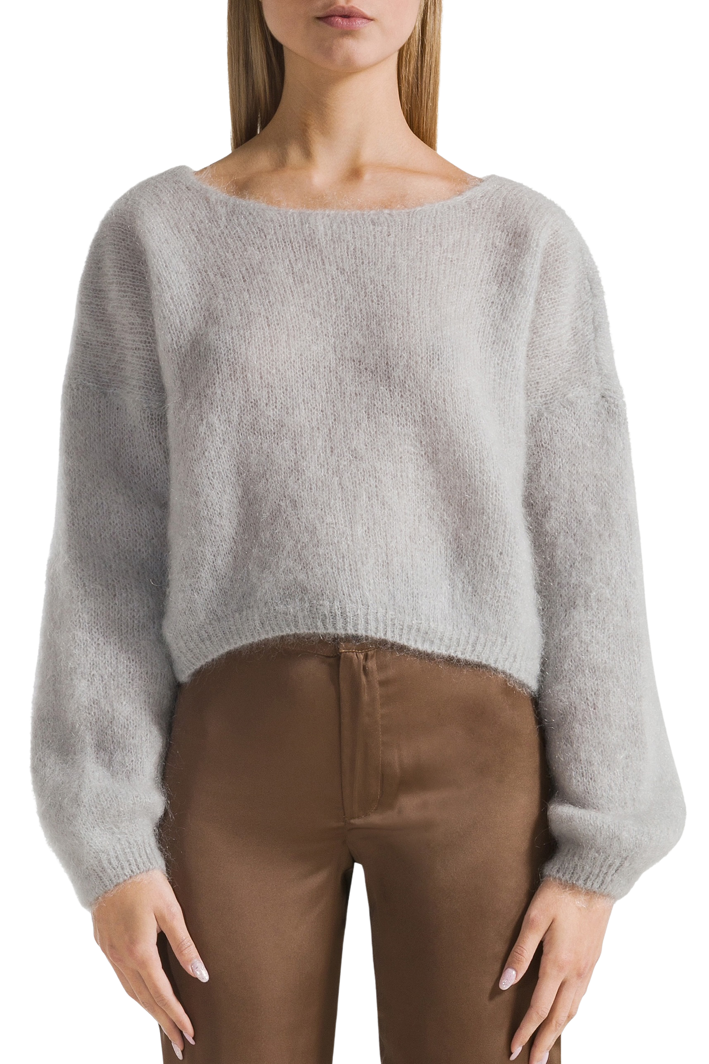 Cornelia Cropped Cardigan Light Grey