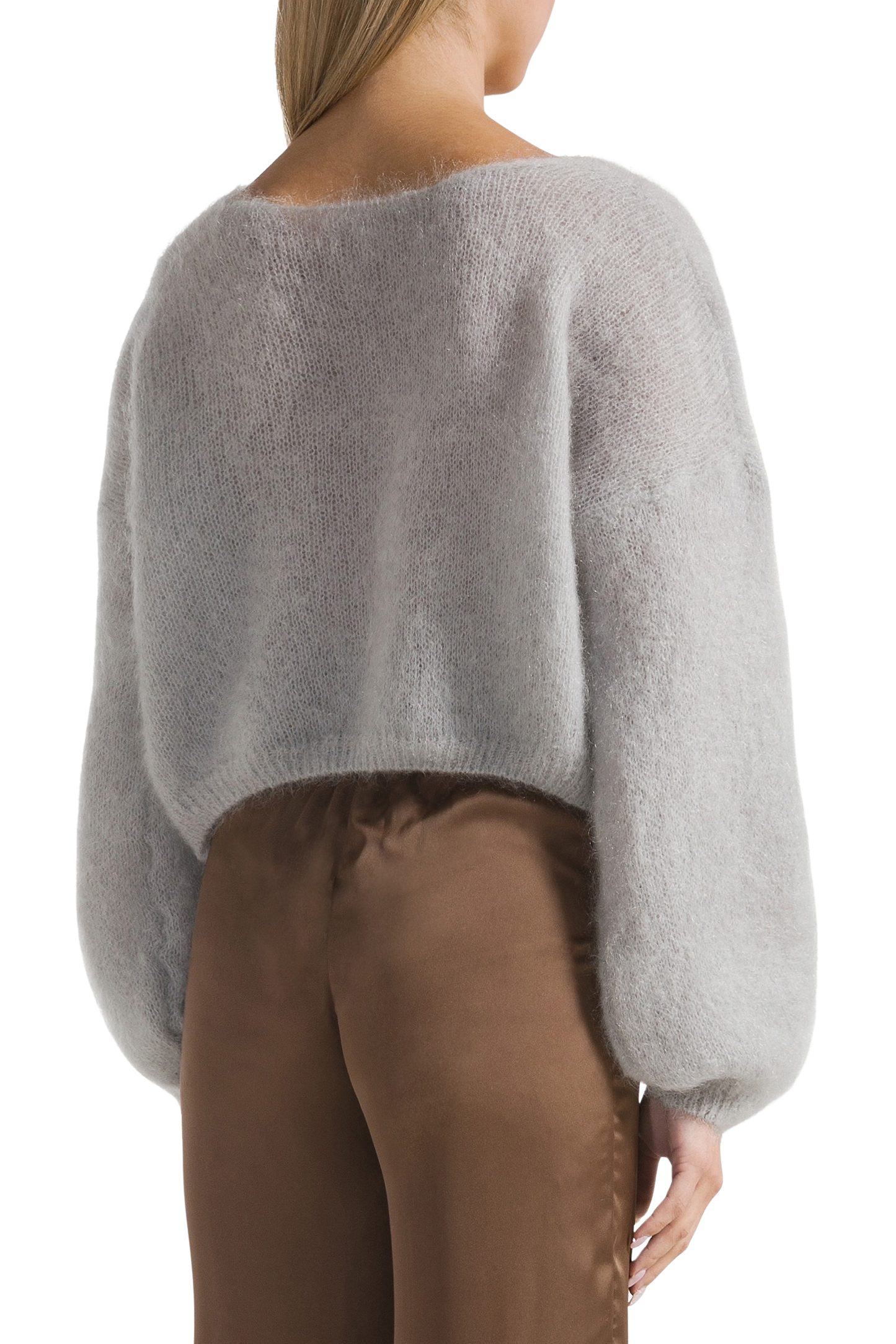 Cornelia Cropped Cardigan Light Grey