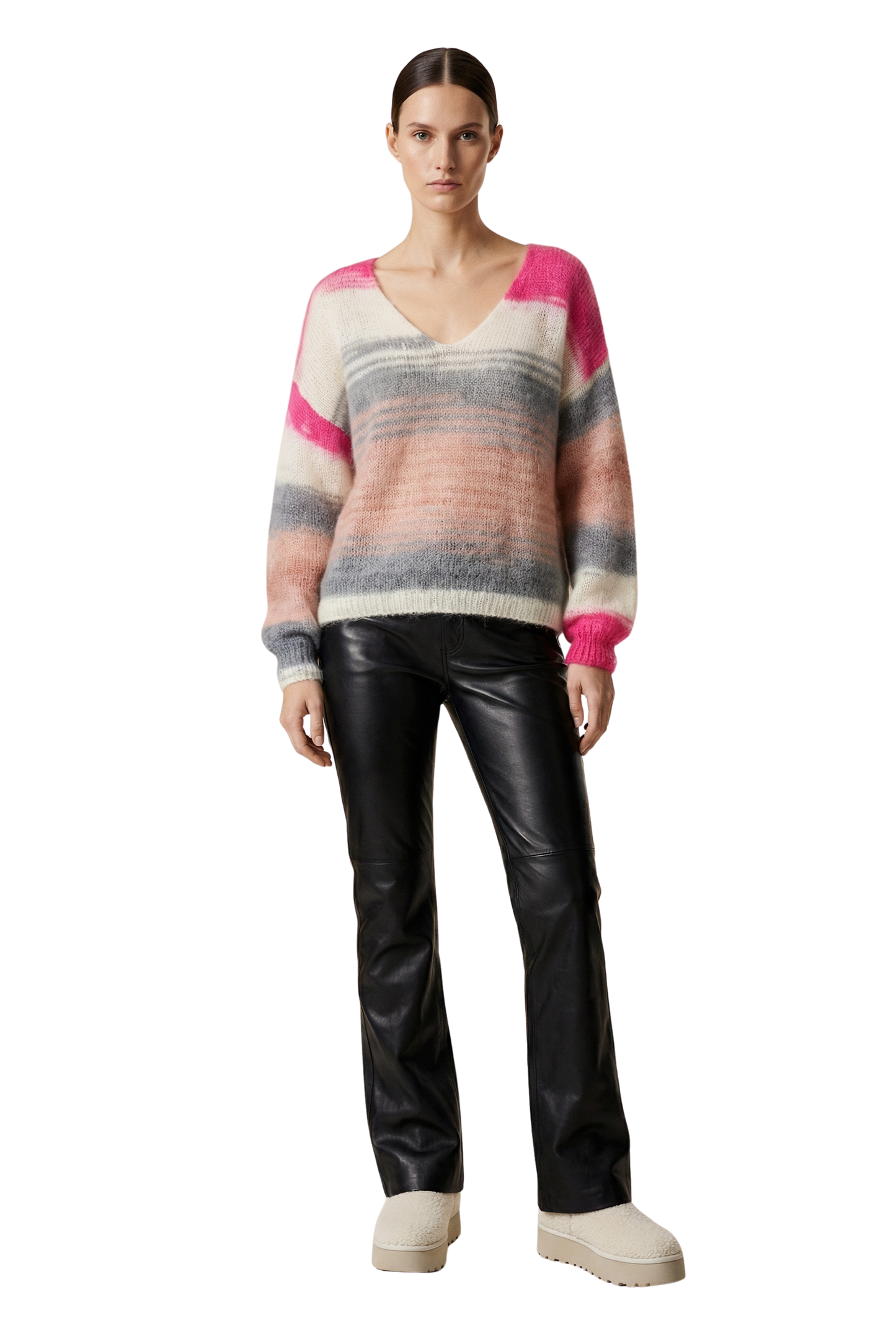 Carly Multi Striped Pullover Pink Dream