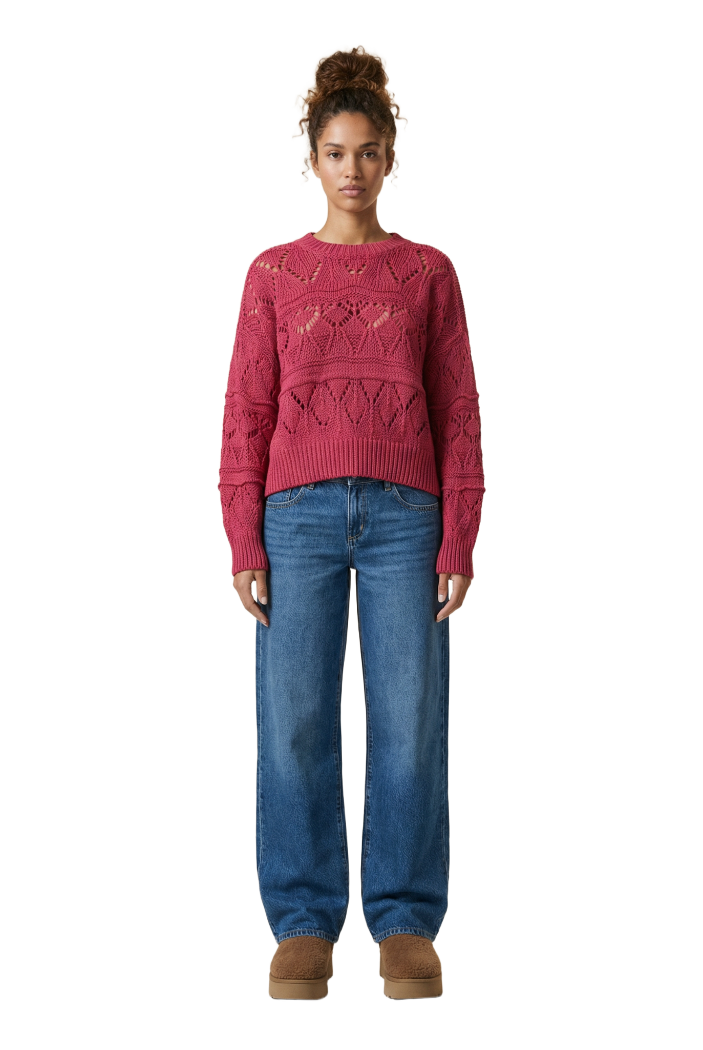 Cassie Cotton Pullover Cerise Red