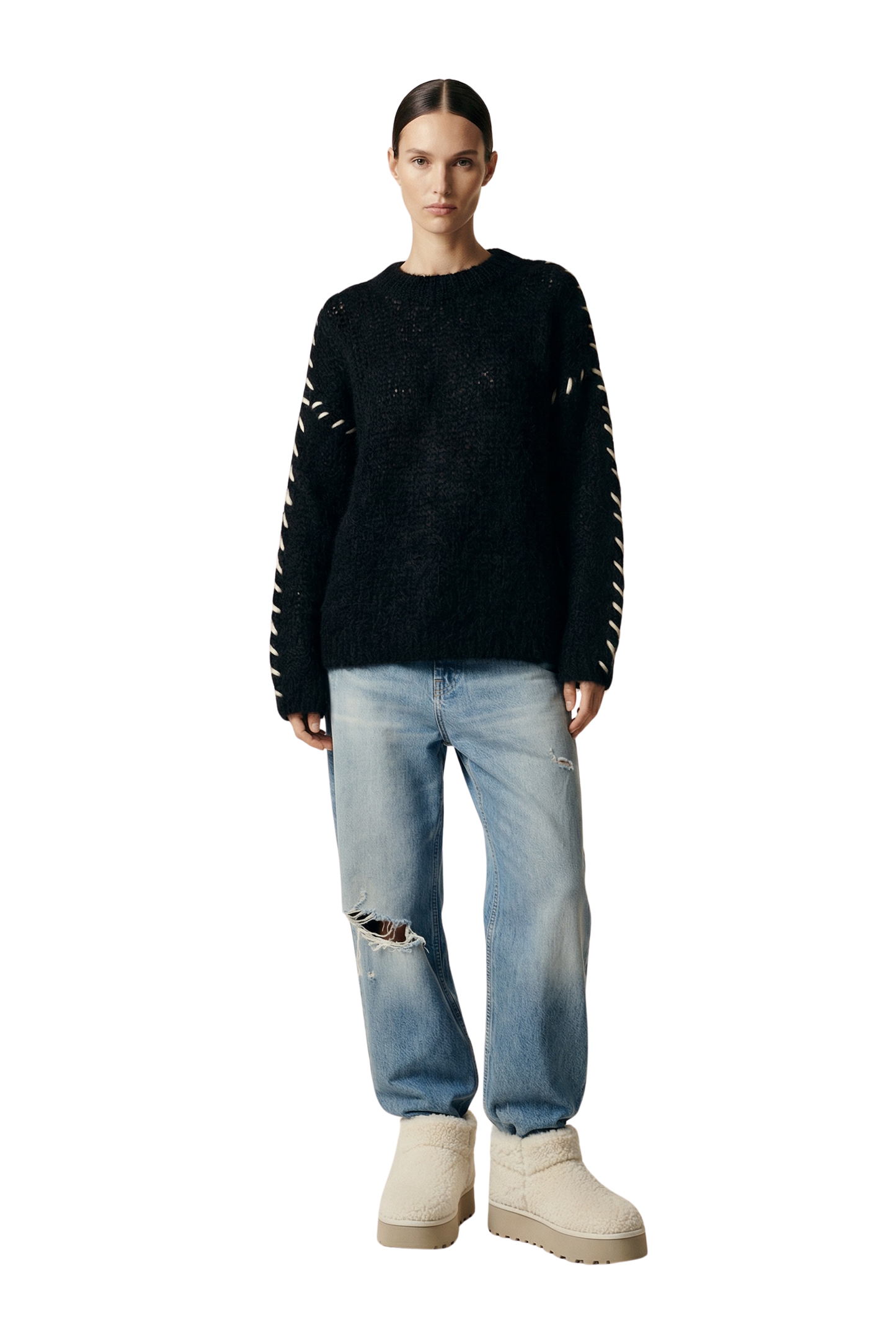 Catia Mohair Stitch Pullover Black