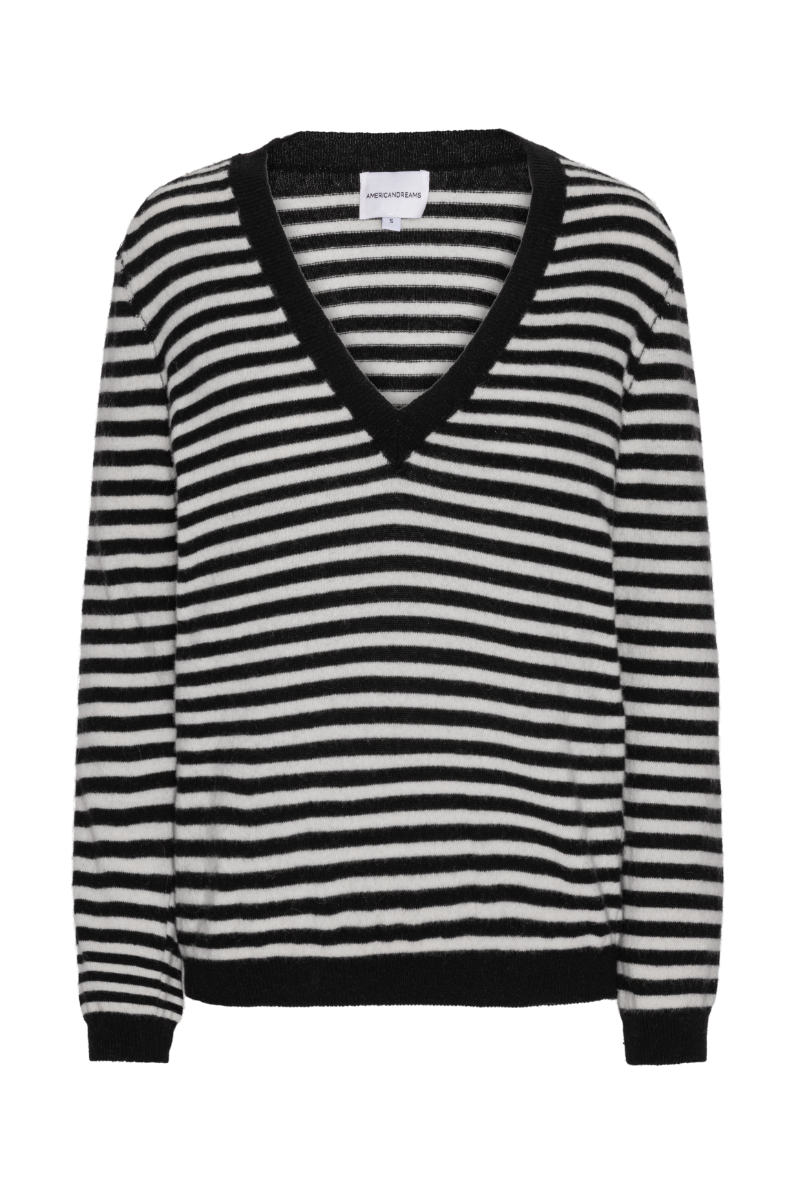 Christy V Neck Cashmere Pullover Black / White