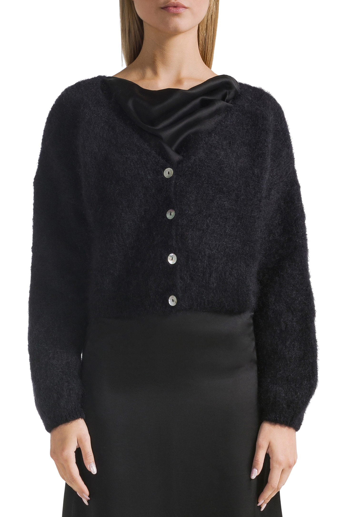 Cornelia Cropped Cardigan Black