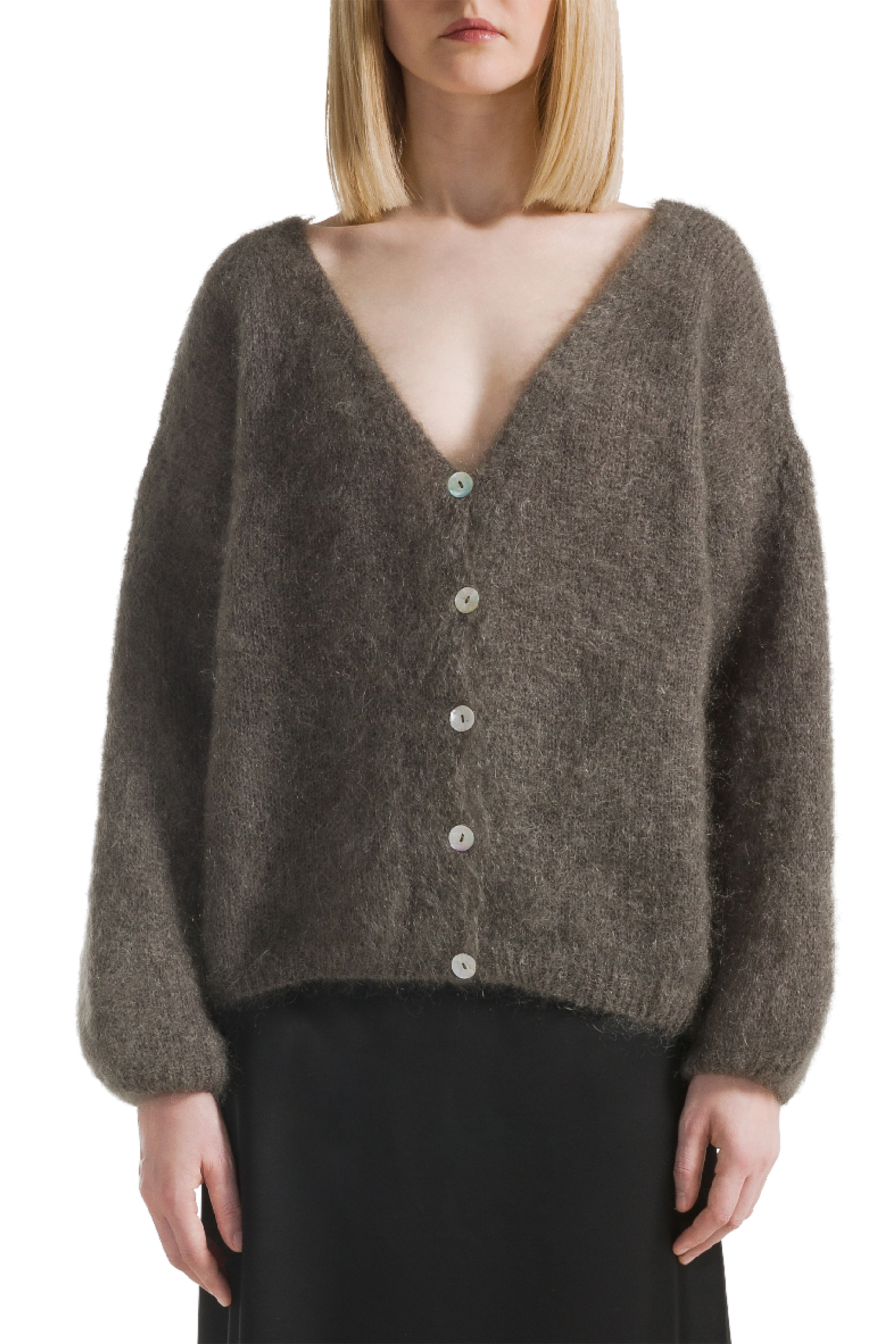 Cornelia LS Cardigan Dark Taupe