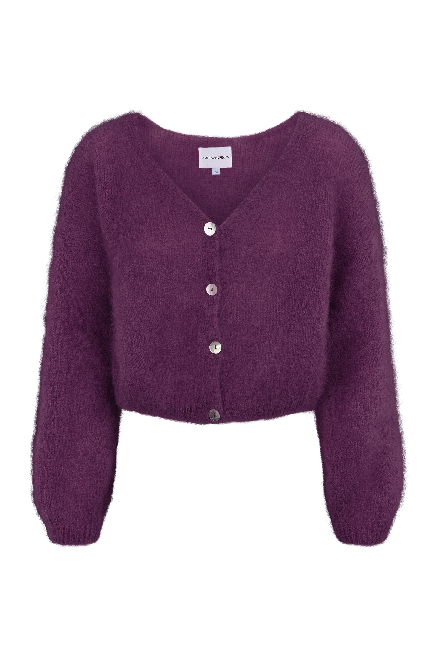 Cornelia Cropped Cardigan Aubergine