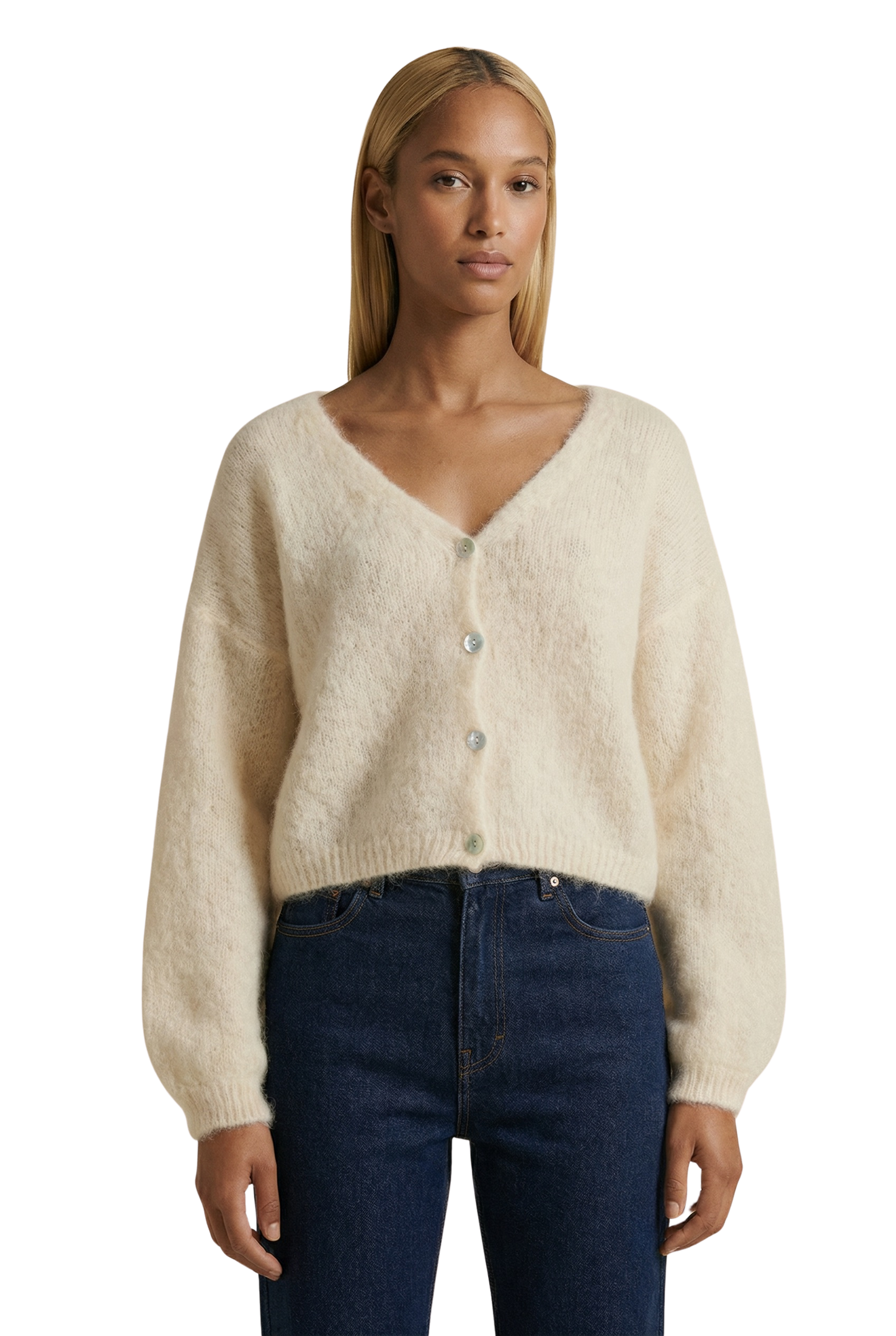 Cornelia Cropped Cardigan Almond