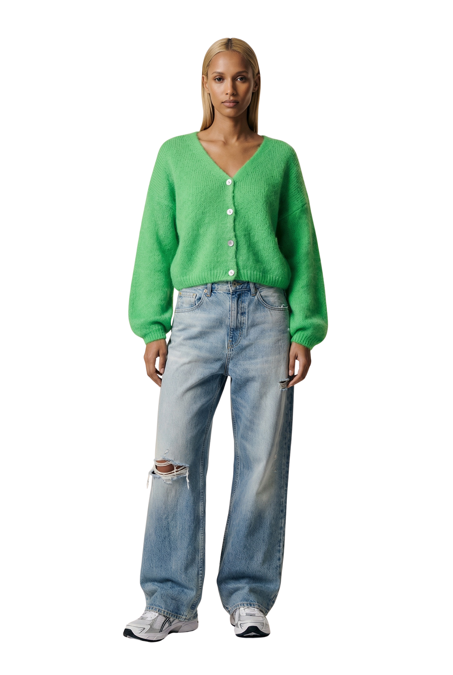 Cornelia Cropped Cardigan Bright Green