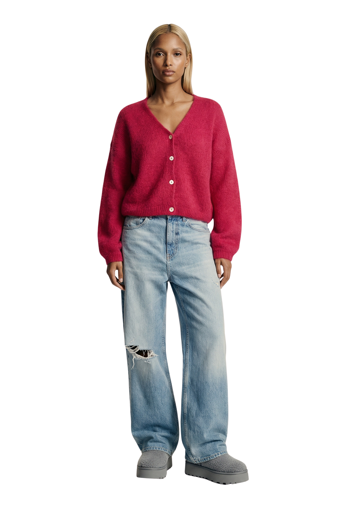 Cornelia Cropped Cardigan Cerise