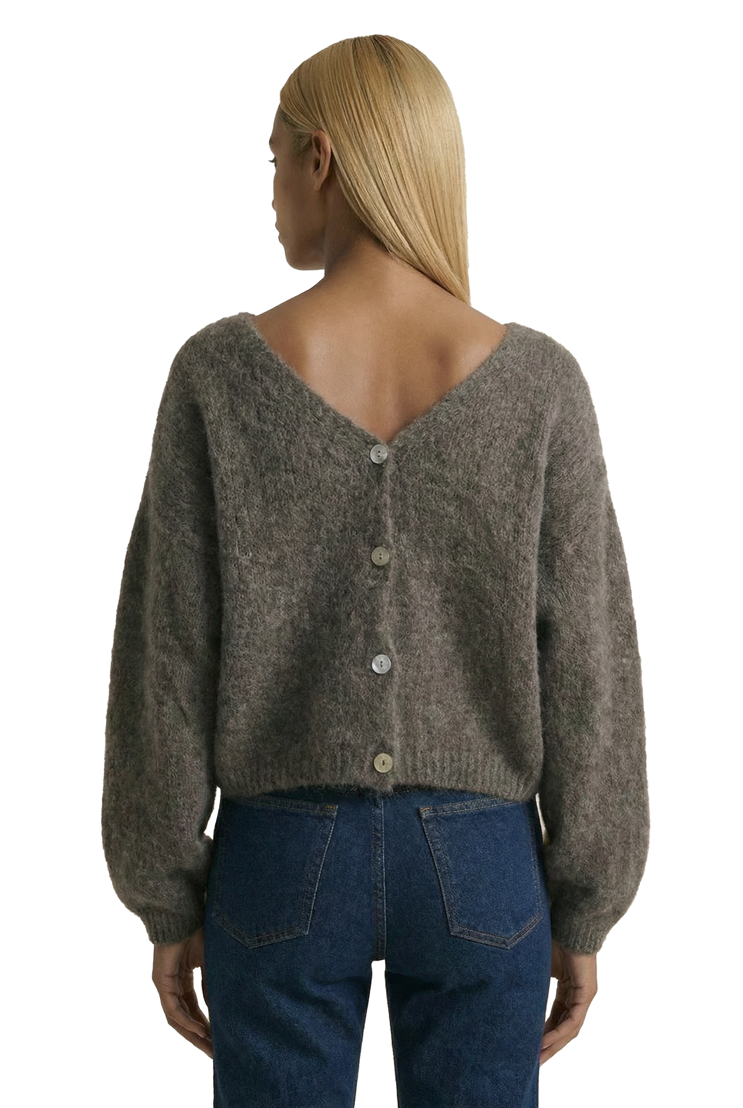Cornelia Cropped Cardigan Dark Taupe