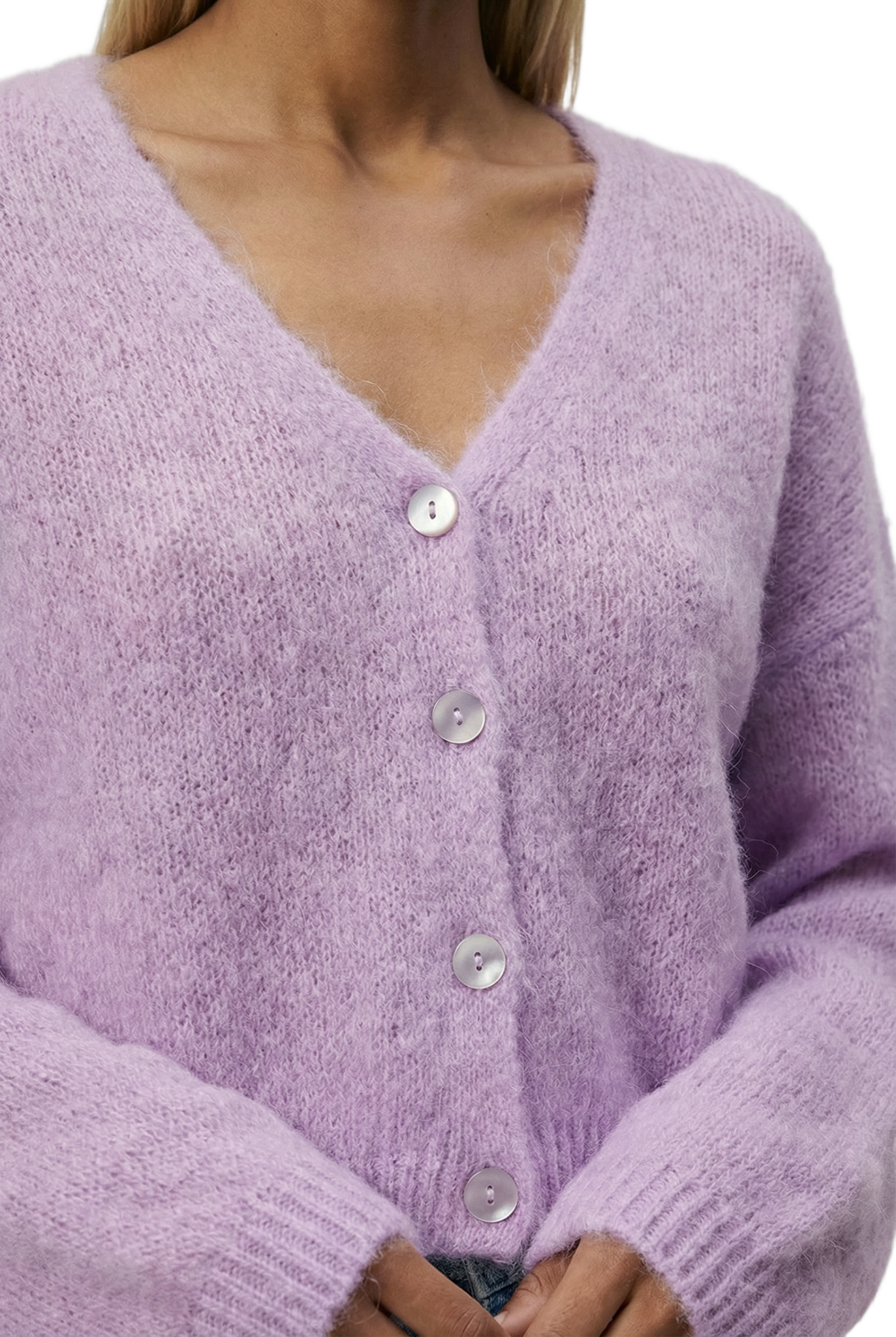 Cornelia Cropped Cardigan Light Purple