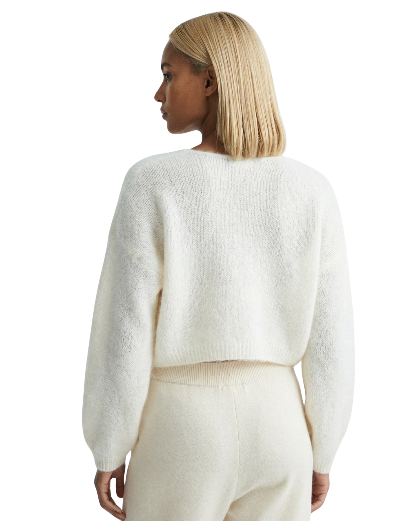 Cornelia Cropped Cardigan White