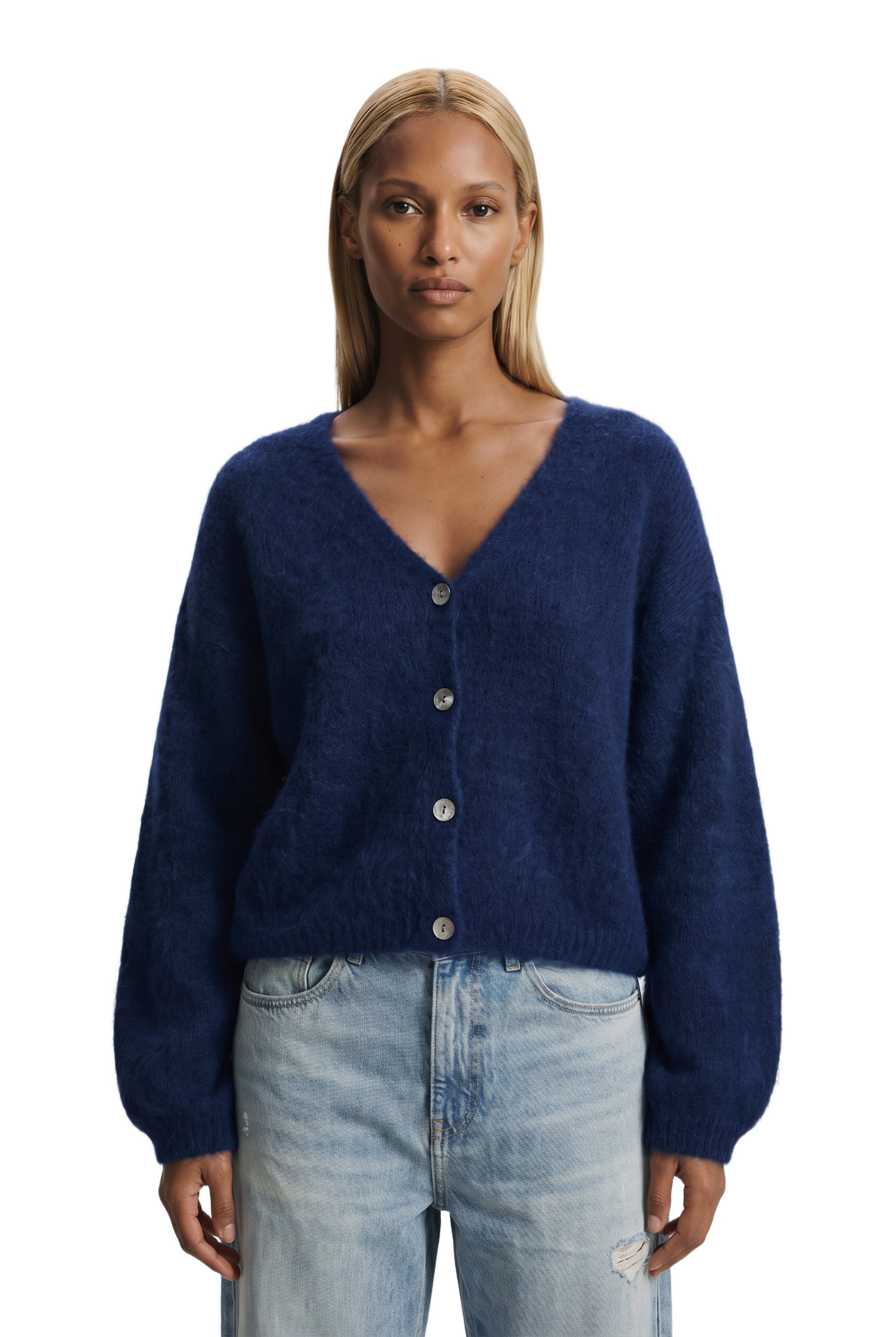 Cornelia Cropped Cardigan Navy Blue