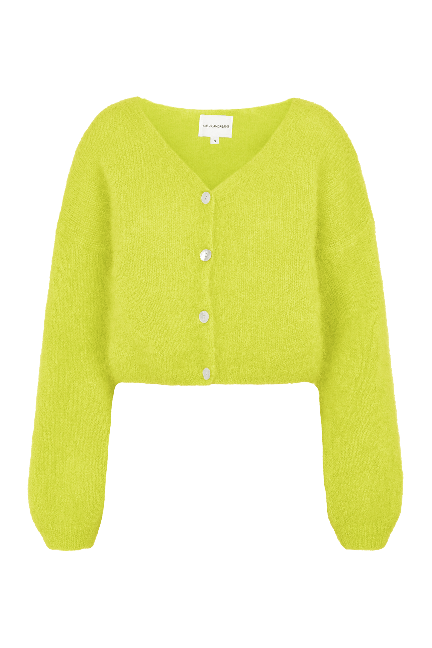 Cornelia Cropped Cardigan Neon Yellow