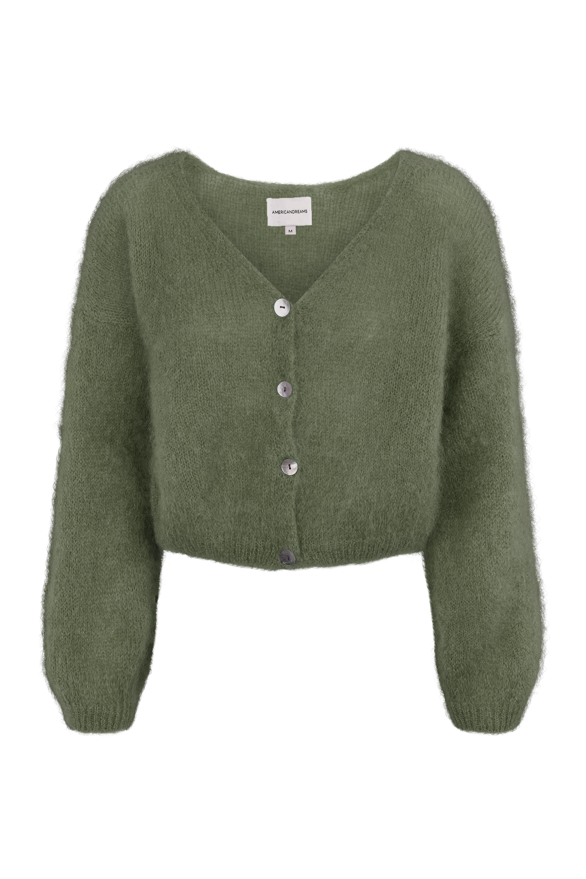 Cornelia Cropped Cardigan Seaweed Green | Americandreams Cornelia Cropped Cardigan Seaweed Green | Americandreams