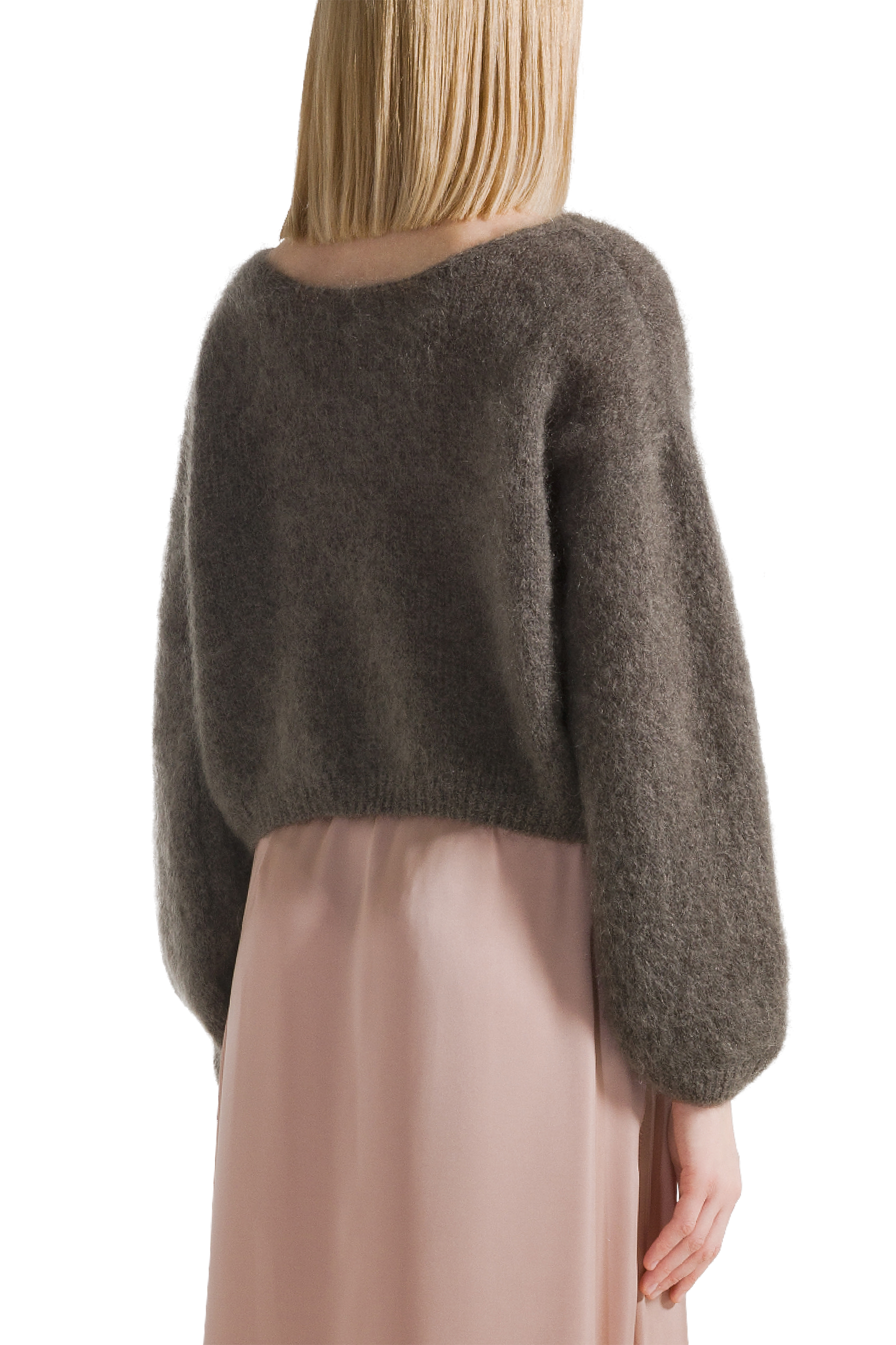 Cornelia Cropped Cardigan Dark Taupe