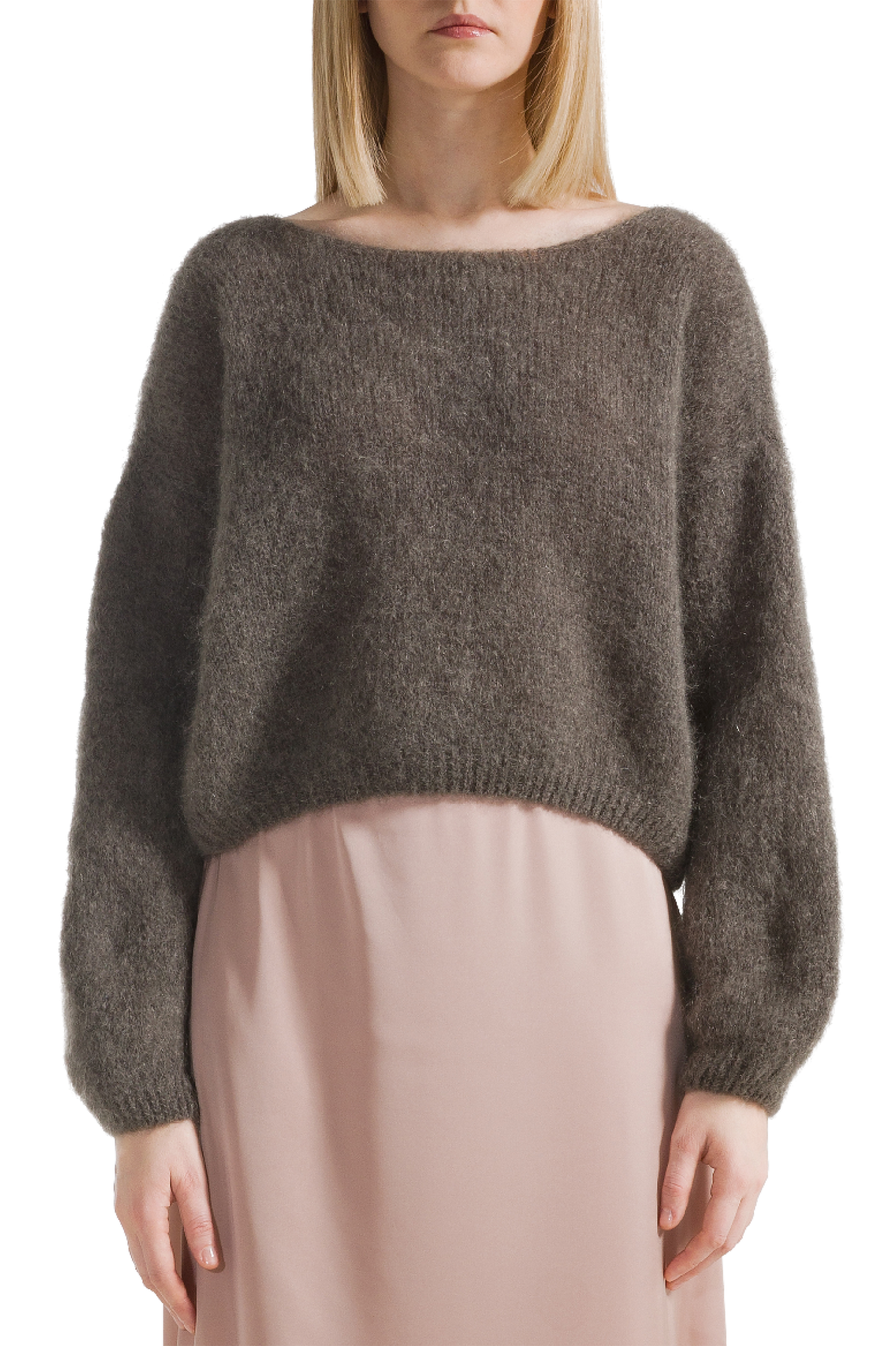 Cornelia Cropped Cardigan Dark Taupe