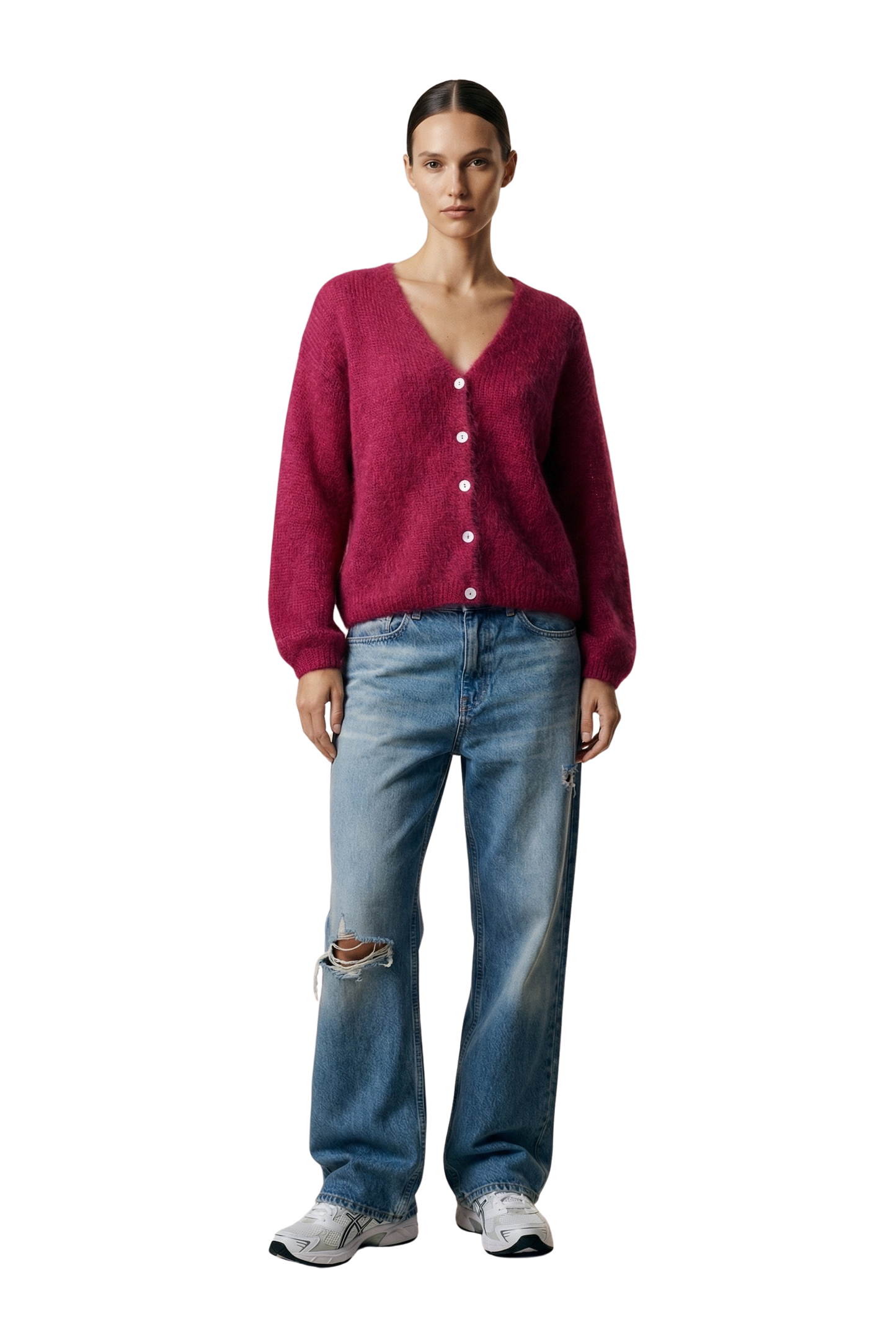 Cornelia LS Cardigan Cerise