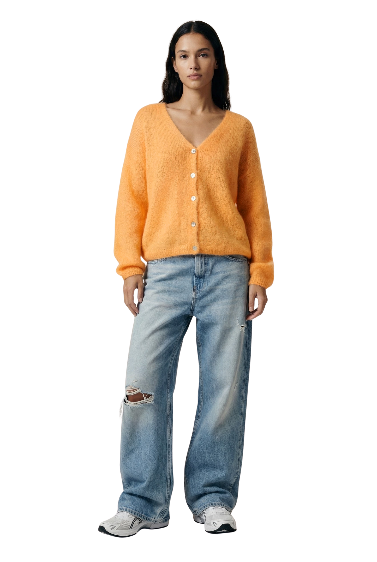 Cornelia LS Cardigan Light Orange