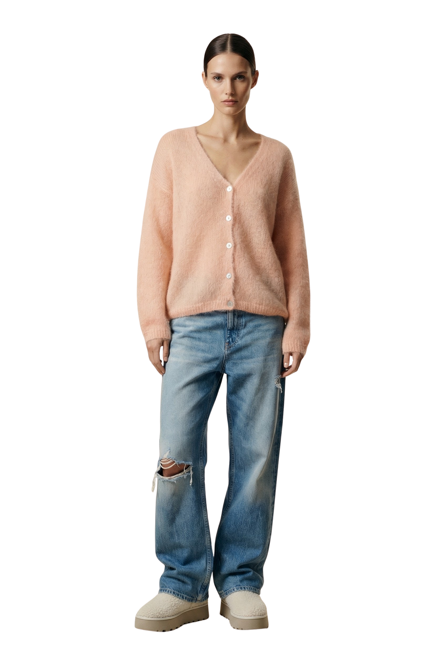 Cornelia LS Cardigan Peach
